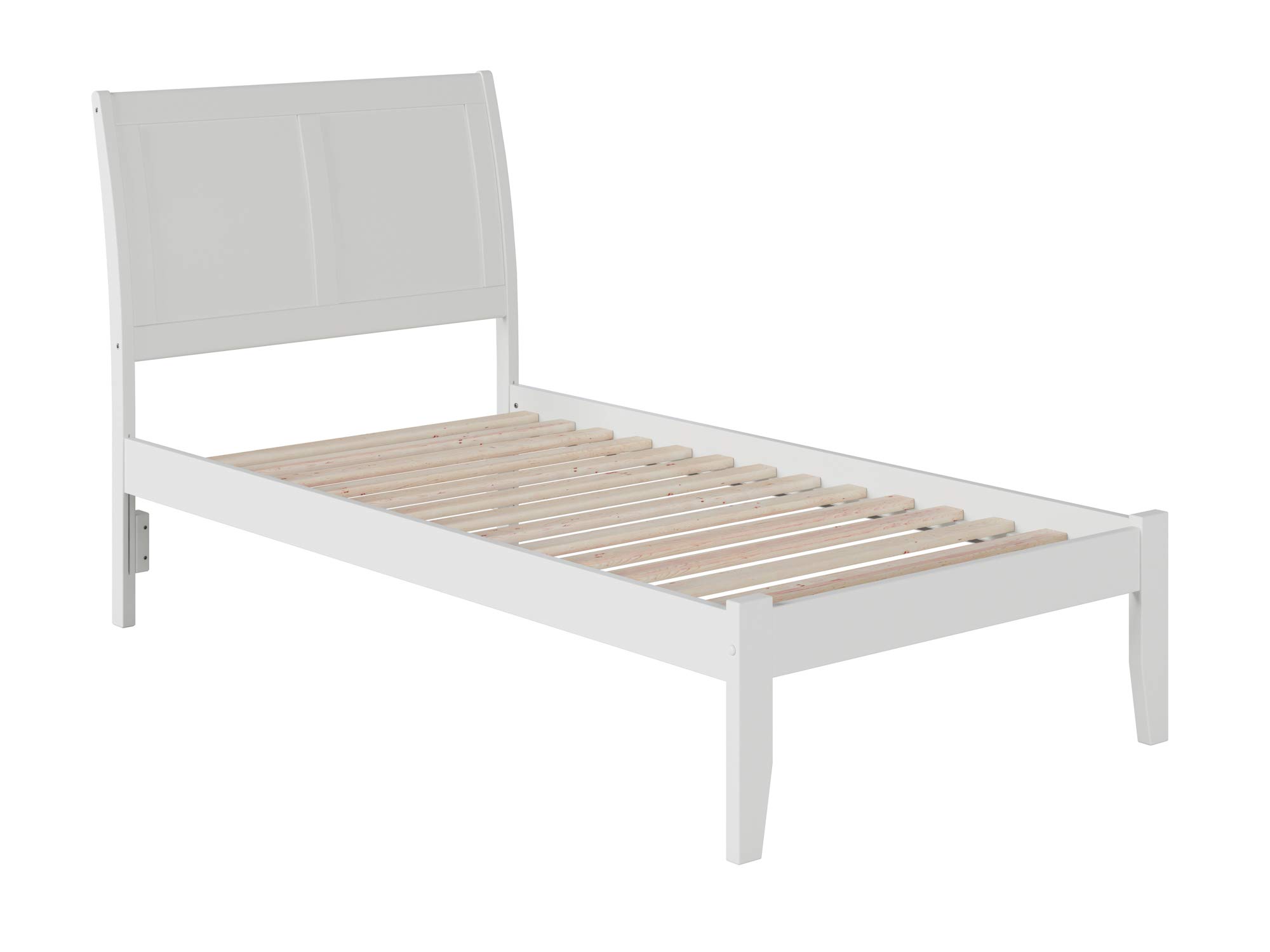 AFI Portland Twin Size Platform Bed Frame with USB Charging Ports - Modern White Wooden Bed for Kids & Teens - Perfect for Small Bedrooms & Dorm Rooms