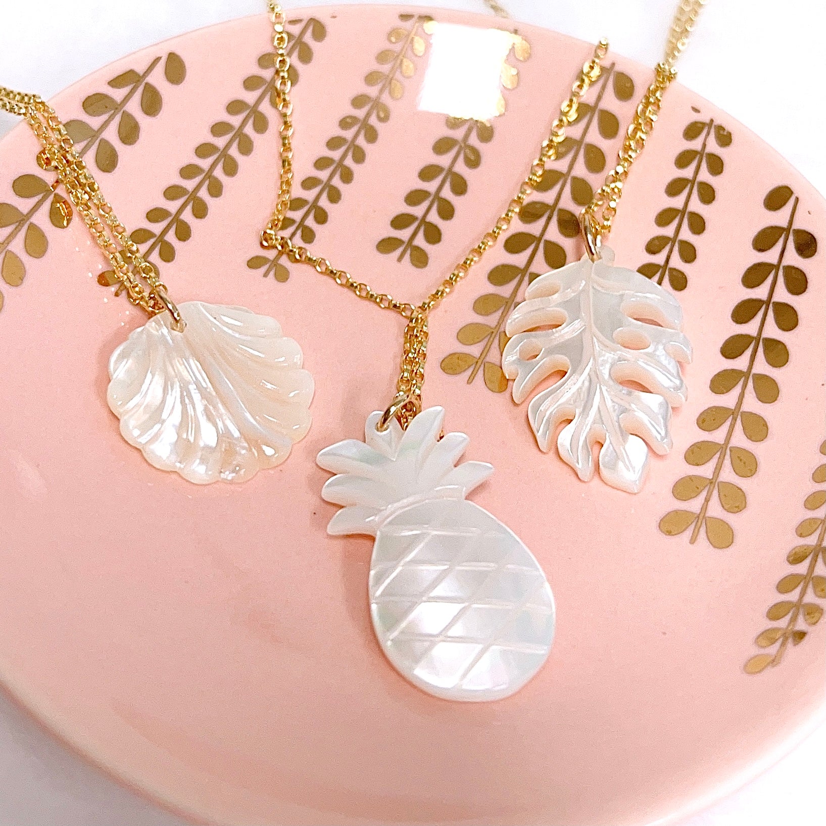 Genuine Mother of Pearl Necklace (N394) - Elegant Women's Jewelry for Weddings, Parties & Special Occasions