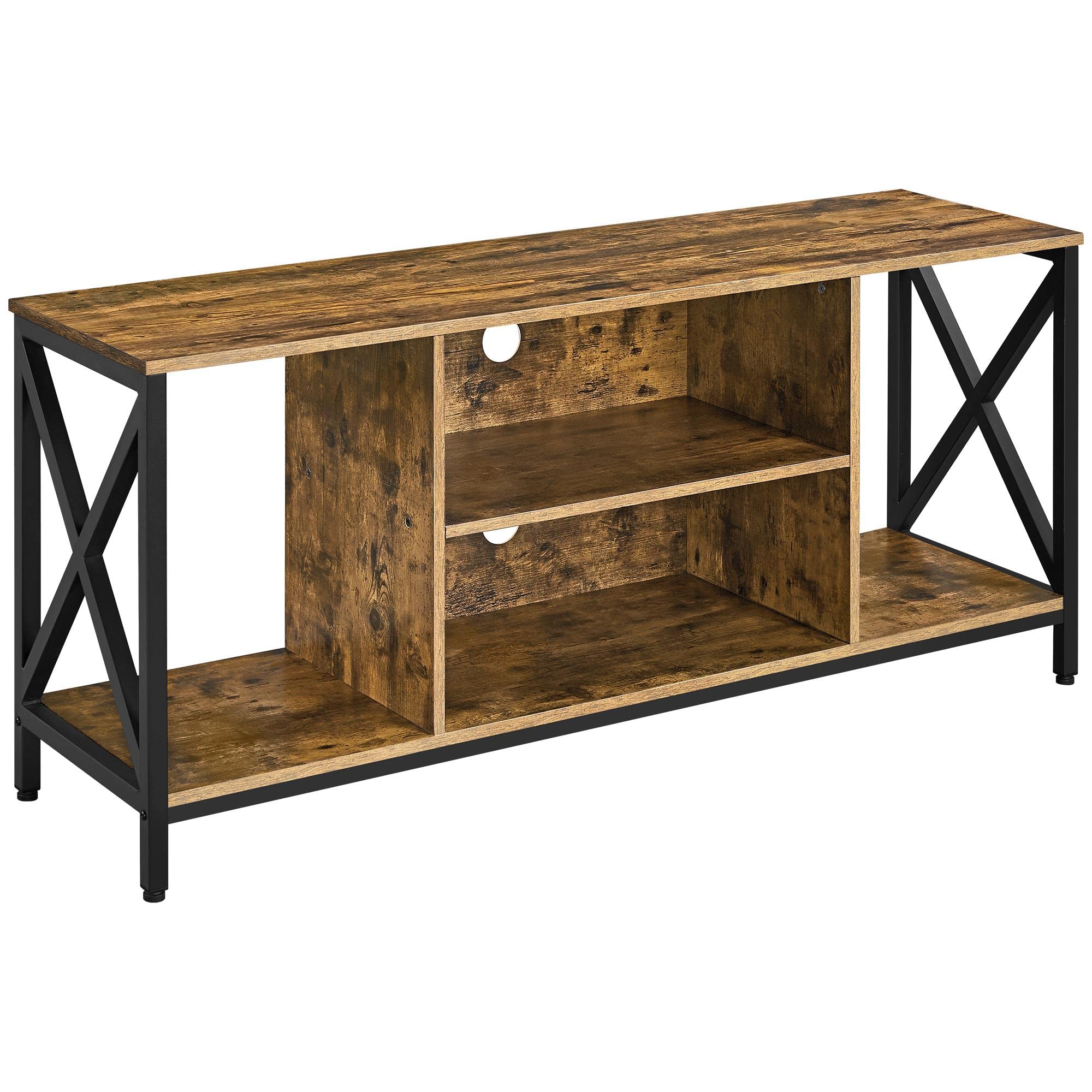 Topeakmart 65 Inch TV Stand with Storage Shelves - Industrial Style Entertainment Center for Living Room & Gaming Room - Sturdy TV Cabinet for 55-65
