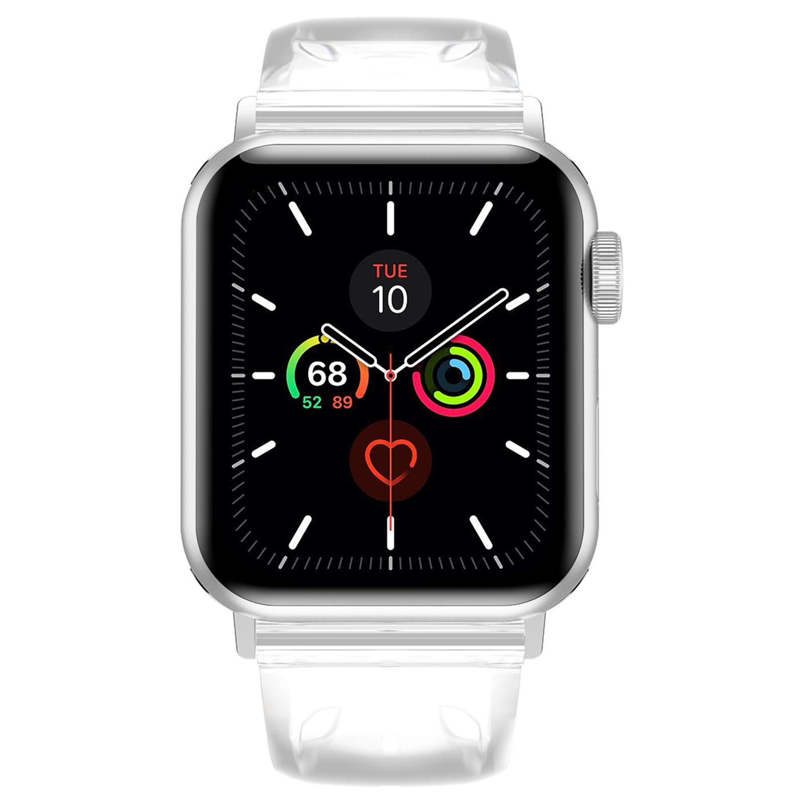 iiteeology Clear Soft Silicone Band Compatible with Apple Watch Series 1-10 (38mm/40mm/41mm/42mm/44mm/45mm/46mm) - Transparent Breathable Strap for Women & Men - Perfect for Workout, Running & Daily Wear