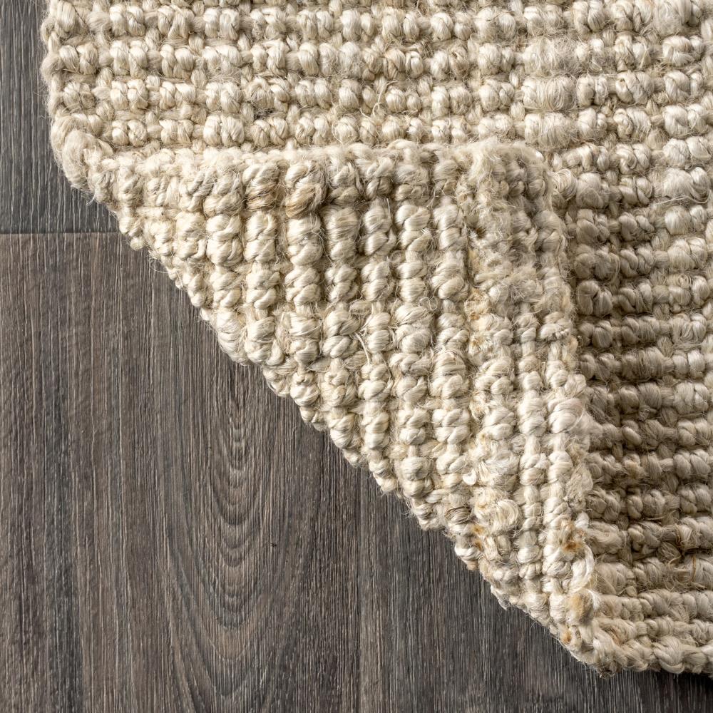 Hand Woven Chunky Jute Area Rug - Natural Eco-Friendly Floor Mat for Living Room, Bedroom & Home Decor - Soft & Durable Bohemian Style Rug for Indoor Use