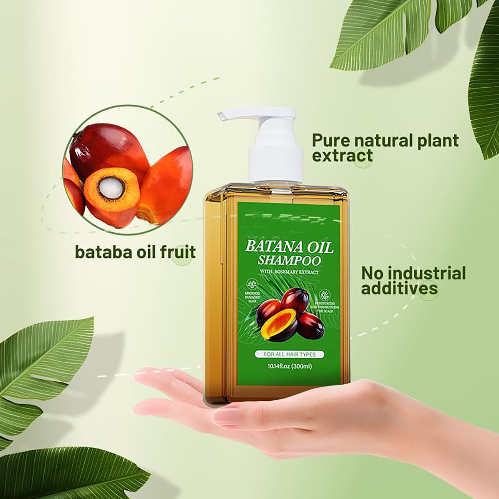 Batana Oil Shampoo for Hair Loss - Rosemary Extract Shampoo & Conditioner Set (3 Pack) - Nourishing & Regenerating Hair Treatment for Dry, Damaged Hair - Perfect for Daily Use & Scalp Care