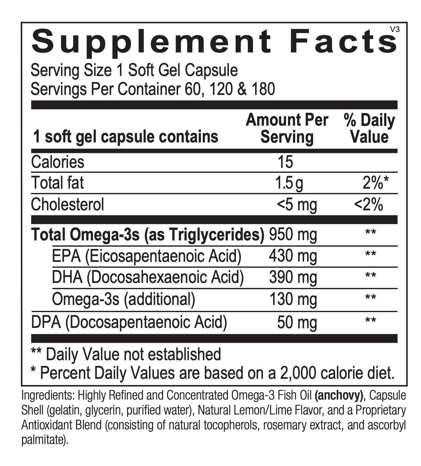 OrthOmega 820 Fish Oil Omega-3 Supplement - 60 Softgel Capsules for Heart, Brain & Joint Health - Supports Cardiovascular Function & Cognitive Performance