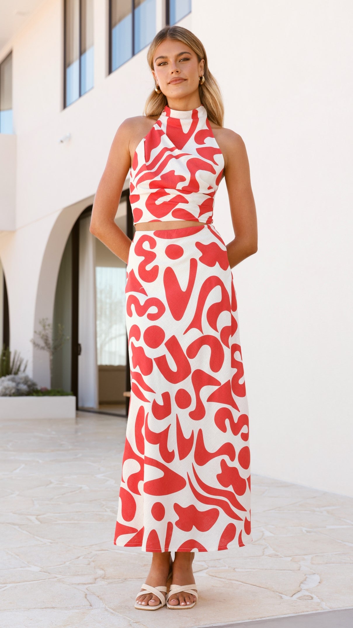 Esther Maxi Skirt with Florence Print - Flowy Boho Skirt for Women | Perfect for Summer, Beach Vacations & Casual Outings