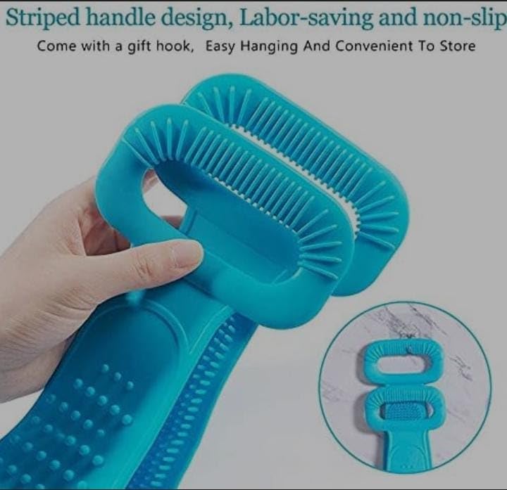 Multicolor Silicone Body Scrubber - Soft Bath Brush for Deep Cleaning & Massage, Shower Belt with Dispenser for Men & Women - Perfect Bathroom Accessory