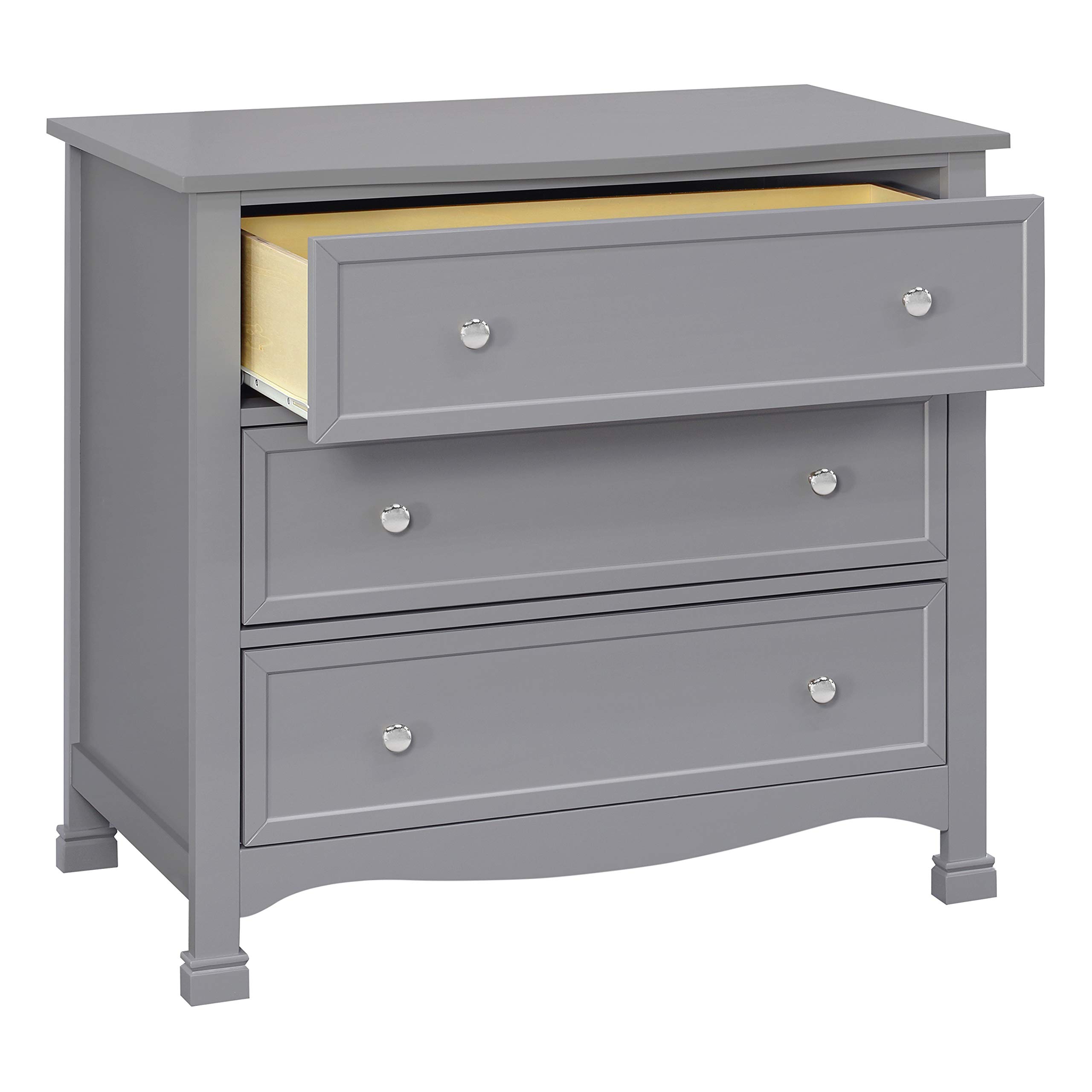 DaVinci Kalani 3-Drawer Grey Dresser for Nursery & Kids Room - Modern Baby Furniture with Ample Storage Space