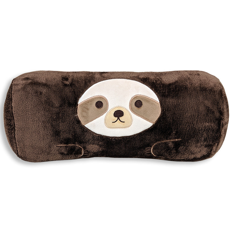 Libby The Sloth - Soft & Squishy Sloth Face Cylindrical Pillow for Couch, Bed & Travel | Cute Animal Plush Pillow for Kids & Adults
