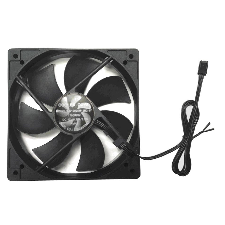 Coolerguys 120mm Computer Case Fan (120x120x25mm) - 3 Pin Connector with Adjustable Low/Medium/High Speeds - Quiet Cooling for PC, Gaming Rig & Home Office Setup
