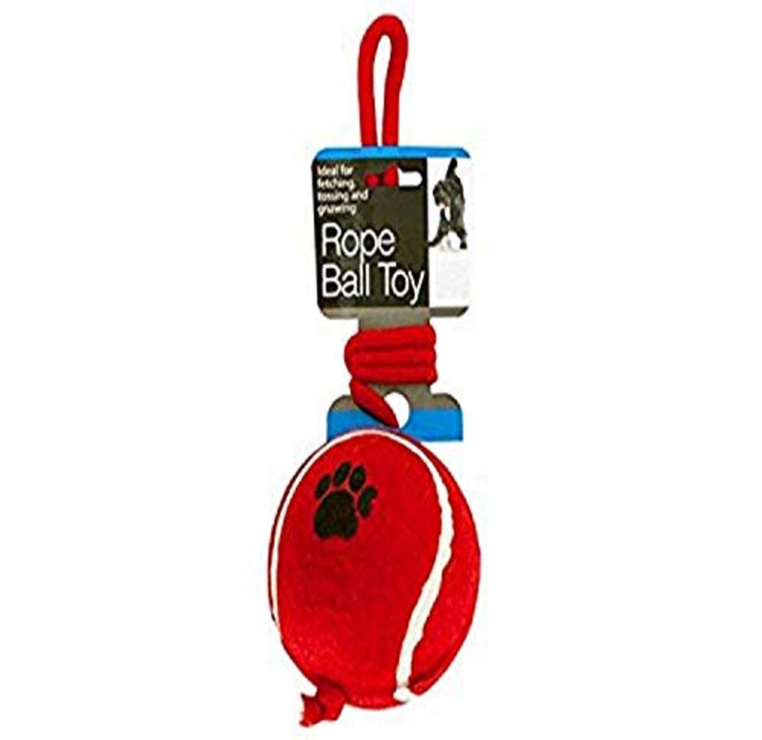 Large Tennis Ball with Rope - Durable Dog Chew Toy for Fetch, Training & Outdoor Play - Perfect for Active Dogs & Puppies