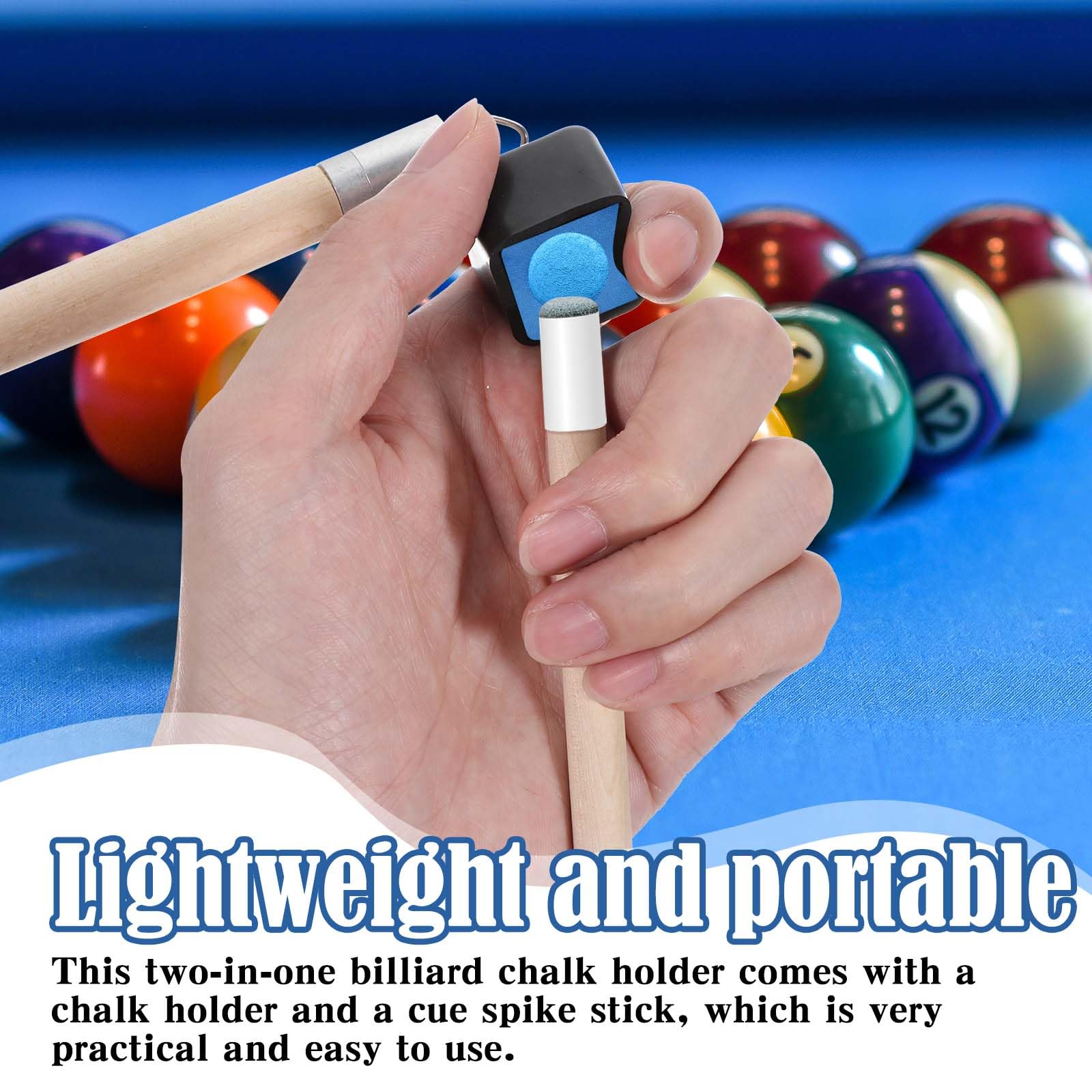 2 in 1 Billiards Chalk Holder & Cue Tip Shaper - Portable Pool Cue Accessories with Pricker for Snooker, Repair & Shaping - Perfect for Home Game Rooms & Professional Tournaments