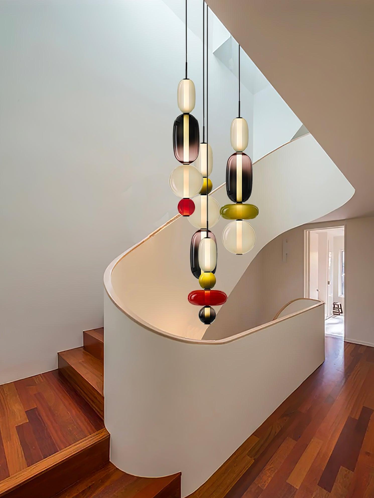 Stylish Candied Glass Pendant Light Set - Modern Hanging Fixture for Dining Room, Kitchen Island & Bedroom Decor