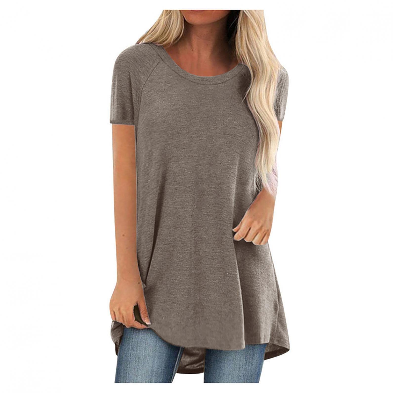 Women's Plus Size Workout & Casual T-Shirts - Round Neck Short Sleeve Loose Fit Tees for Gym, Yoga, Running & Everyday Wear