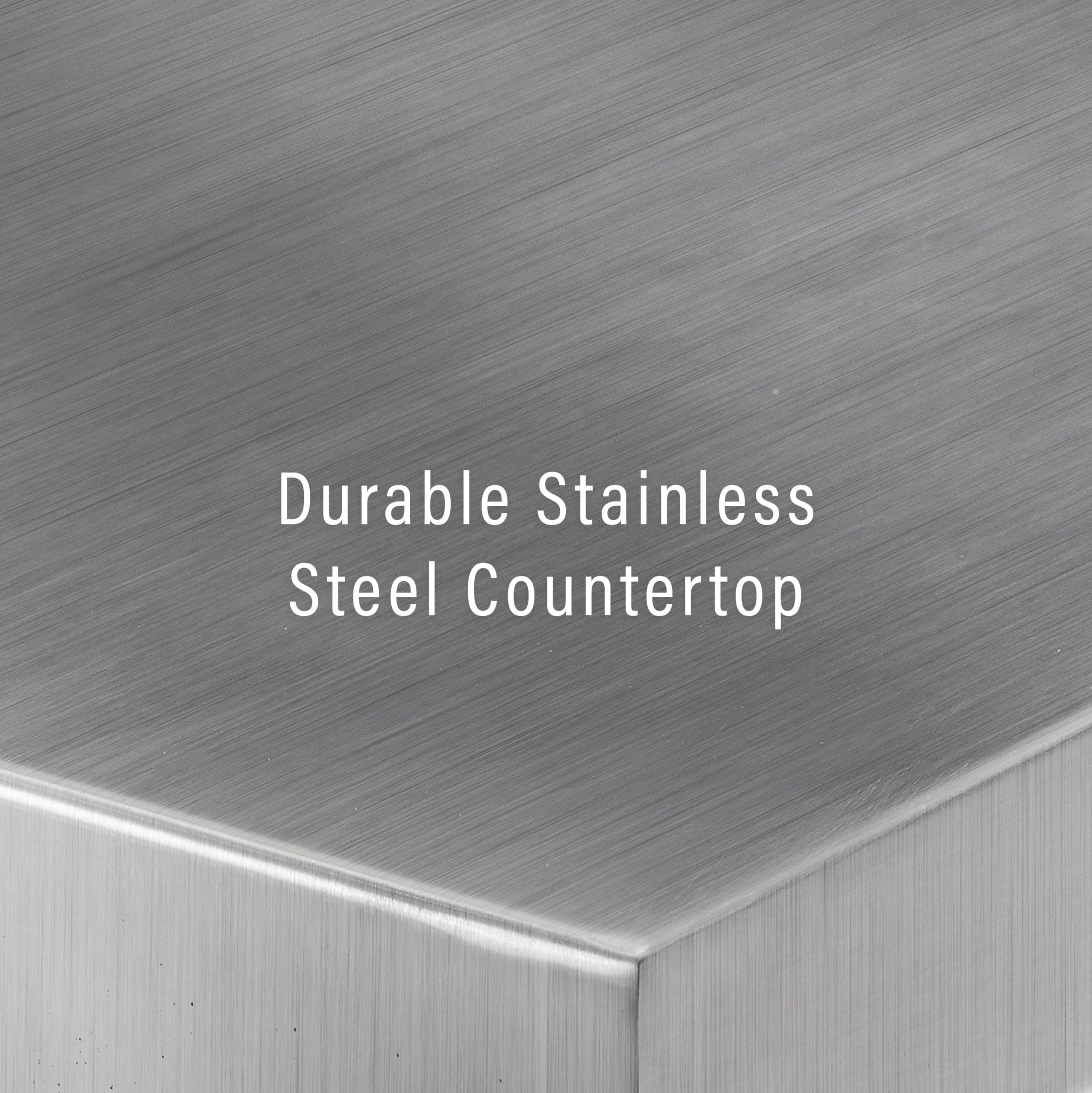 Crosley Black Compact Kitchen Island with Stainless Steel Top - Perfect for Small Kitchens, Apartments & Breakfast Bars