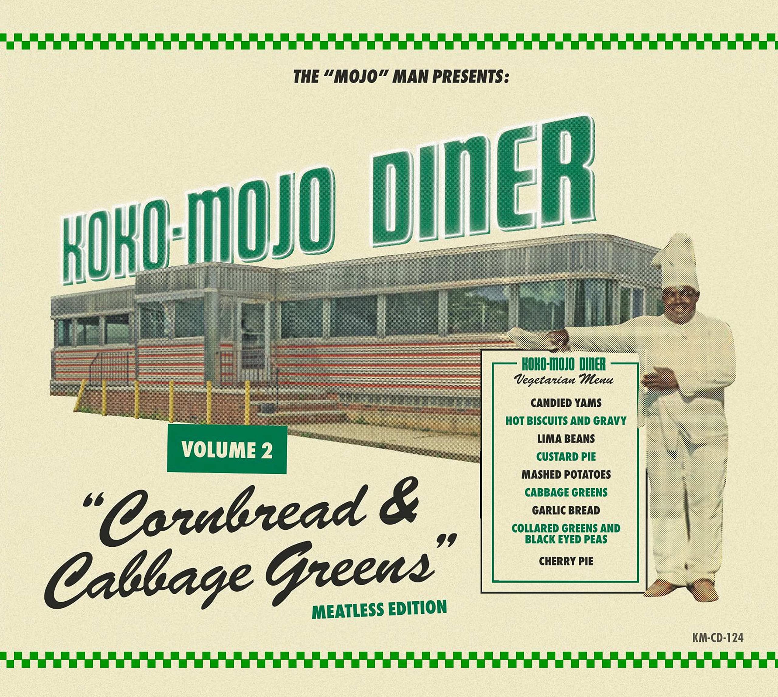 Koko-Mojo Diner 2 Cornbread & Cabbage Greens - Southern Style Comfort Food for Family Dinners & Holiday Gatherings