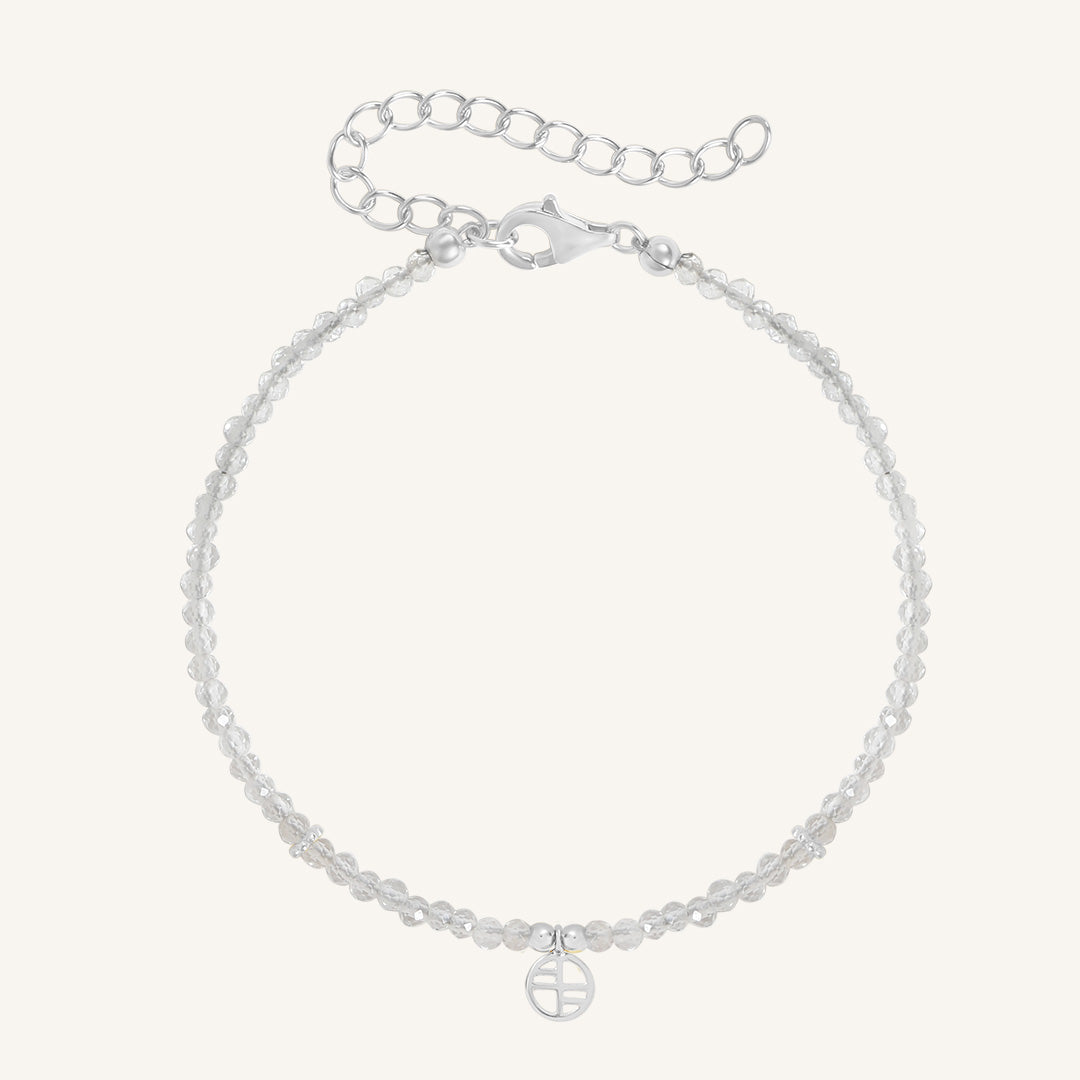 April Birthstone Bracelet for Women - Sterling Silver Diamond Charm Bracelet - Elegant Jewelry Gift for Birthday, Anniversary & Mother's Day - Perfect for Everyday Wear & Special Occasions