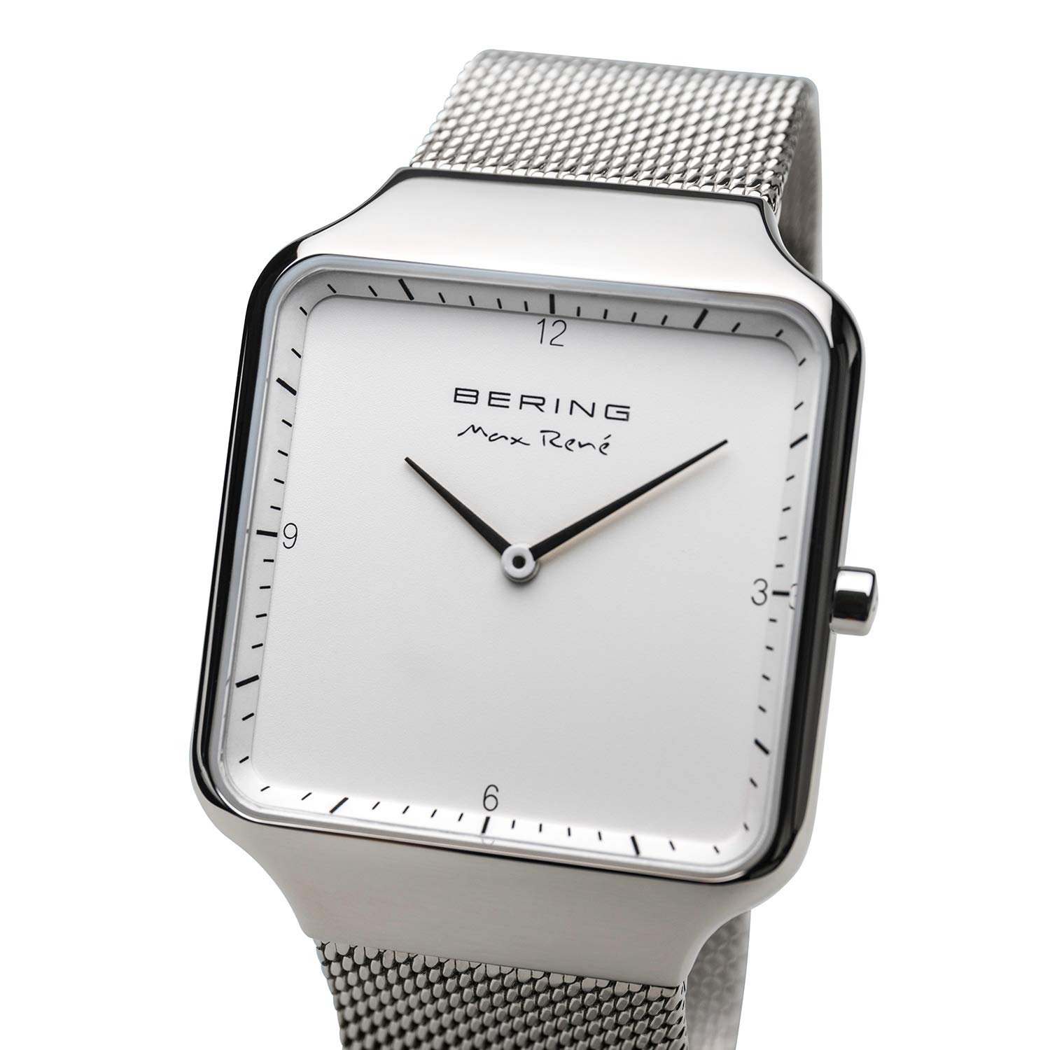 BERING Men's Analog Quartz Max René Collection Watch - Stainless Steel Strap & Scratch-Resistant Sapphire Crystal - Water Resistant Dress Watch for Business & Formal Occasions - Model 15836-004