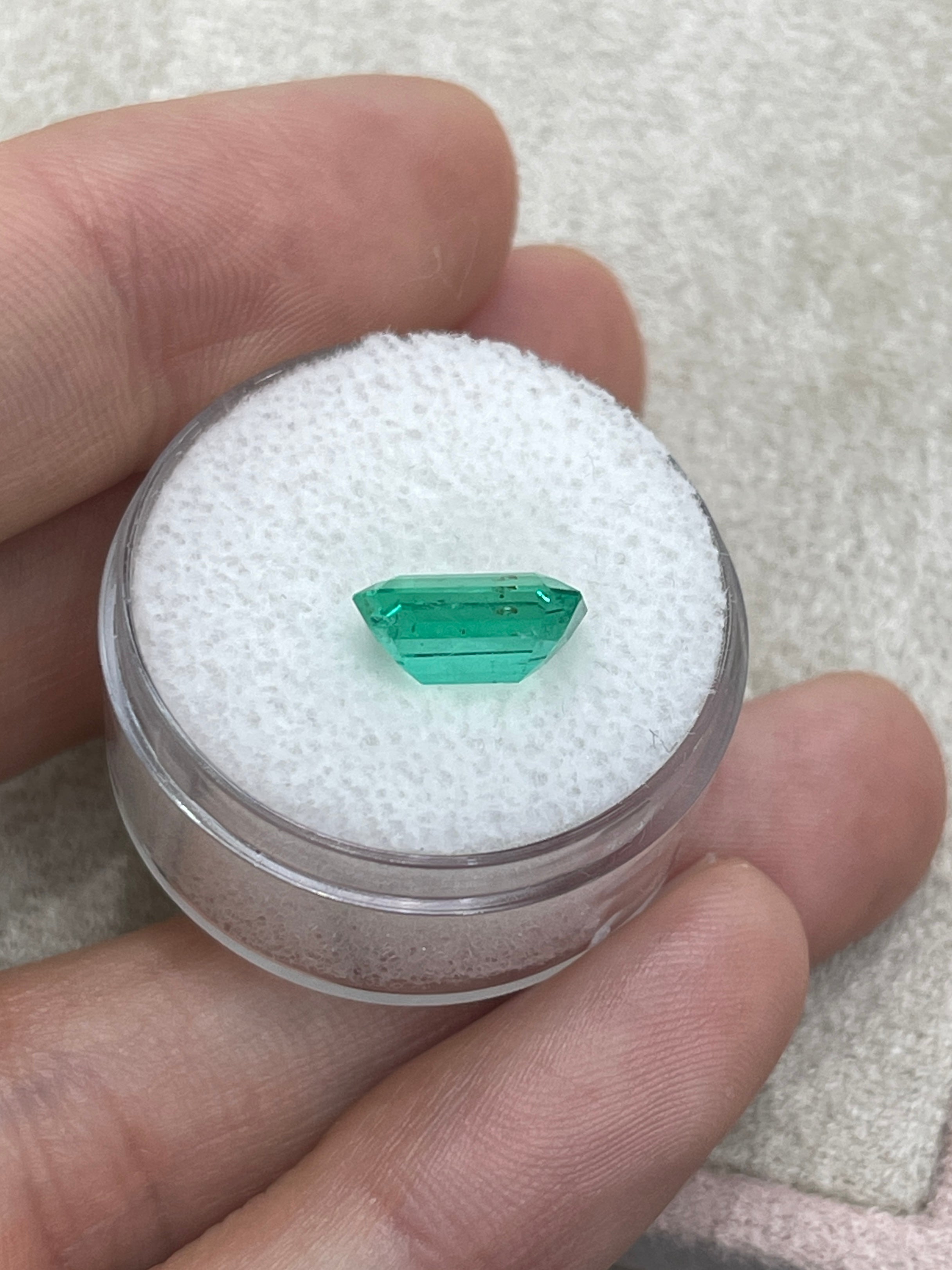 2.31 Carat 10x7mm Colombian Emerald - Natural Medium Green Emerald Cut Gemstone for Jewelry Making, Engagement Rings & Fine Collections