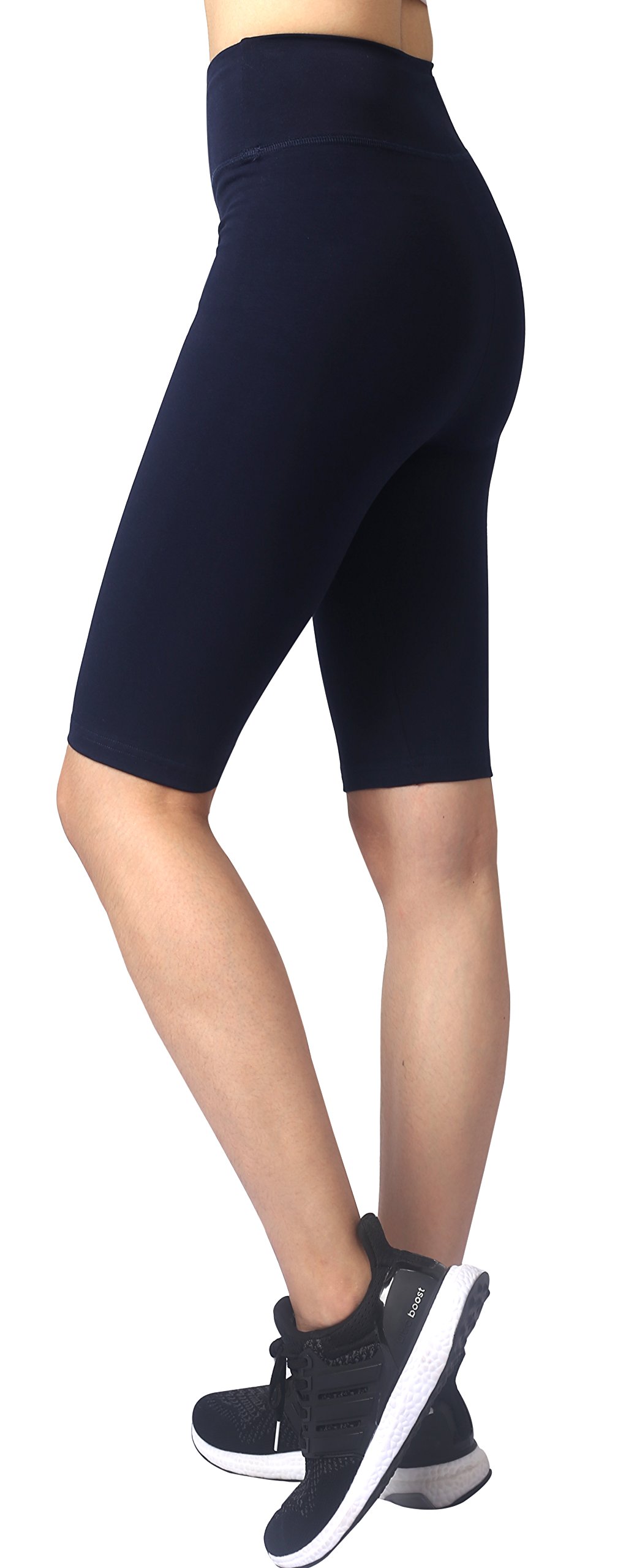 Neonysweets Women's High Waist Gym Shorts - Cotton Yoga Workout Shorts for Running, Fitness & Lounge - Comfortable Stretchy Athletic Half Pants for Women