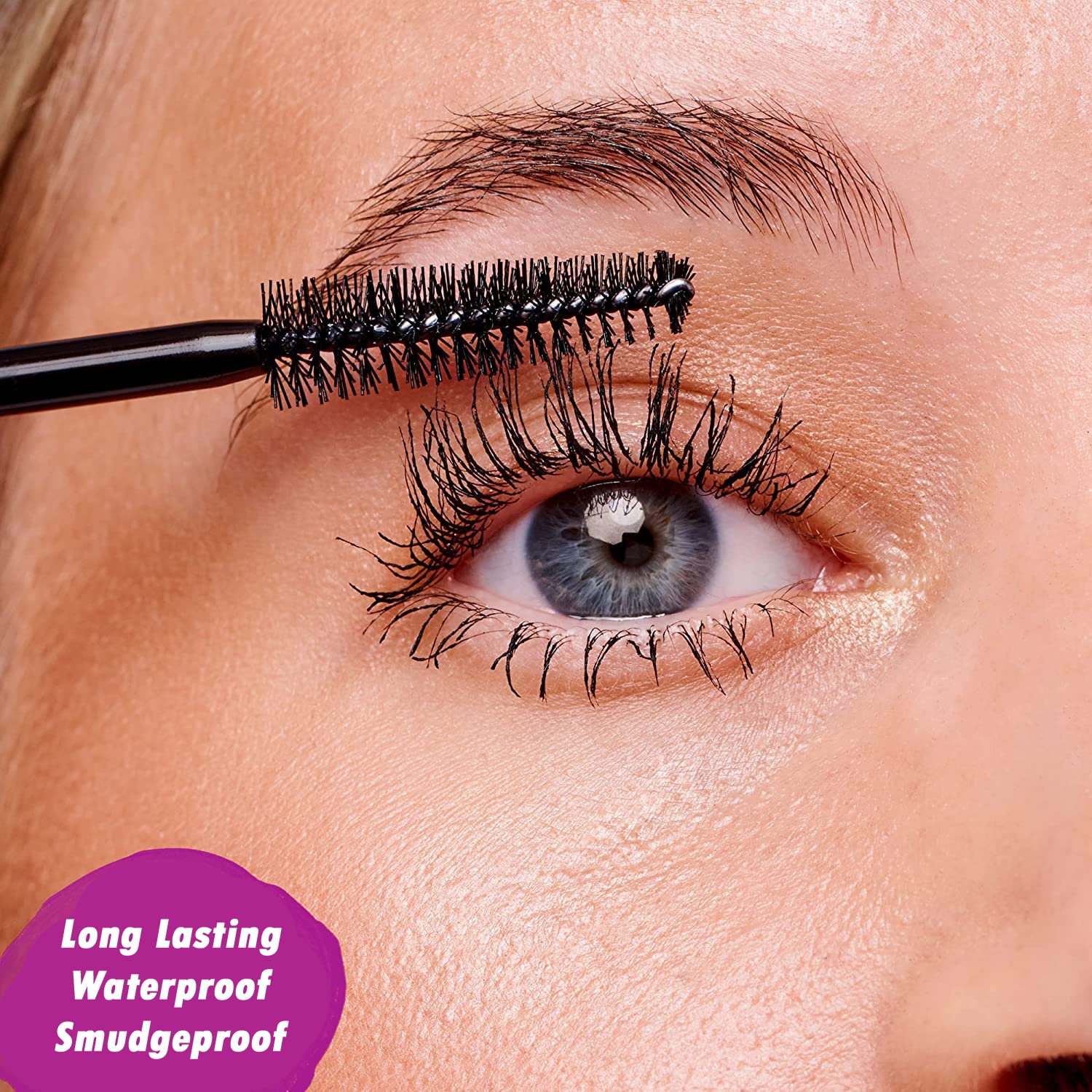 Waterproof Volumizing Black Mascara with Soft Brush - Smudge Proof Long Lasting Liquid Eyelash Mascara & Black Eyeliner Pen - Perfect for Daytime Office Look & Nighttime Party Makeup