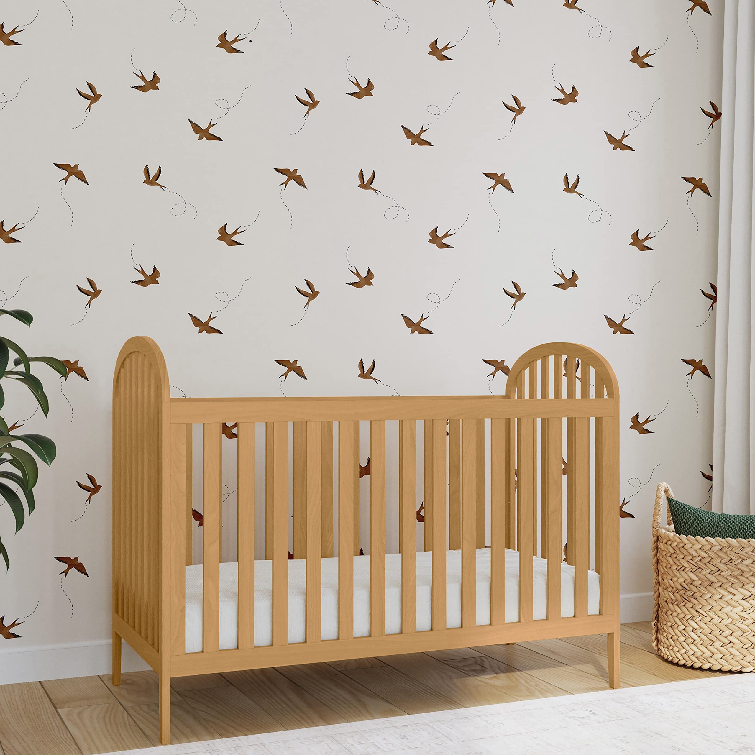 DaVinci Beau 3-in-1 Convertible Baby Crib - GREENGUARD Gold Certified, Converts to Toddler Bed & Daybed - Adjustable Height Wooden Crib in Honey Finish - Perfect for Nursery, Bedroom Transition & Space-Saving Baby Furniture