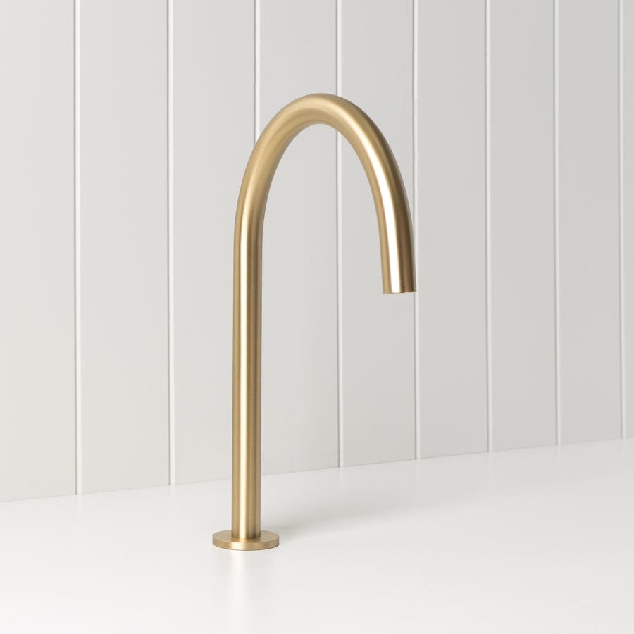 Sydney Basin Spout Brushed Brass - Premium Bathroom Faucet for Modern Sink - Perfect for Home Renovation & Luxury Bathroom Design