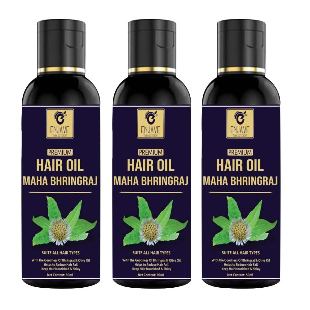 Pure Adivasi Ayurvedic Maha Bhringraj Herbal Hair Oil for Hair Growth - 50ml | Natural Onion Hair Oil with Ayurvedic Herbs | Pack of 3 | Promotes Thicker, Longer Hair | Perfect for Daily Scalp Massage & Hair Care Routine