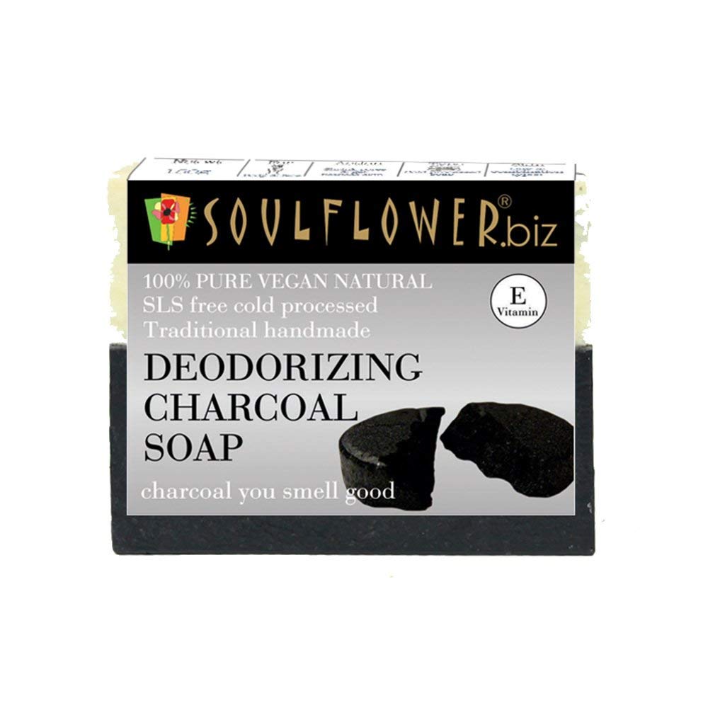 Organic Activated Charcoal Soap for Men & Women - Detoxifying, Deep Pore Cleansing & Body Odor Control | 100% Natural, Handmade, Vegan with Vitamin E | 150g Bar Soap | Perfect for Daily Skincare Routine, Gym Use & Travel Essentials