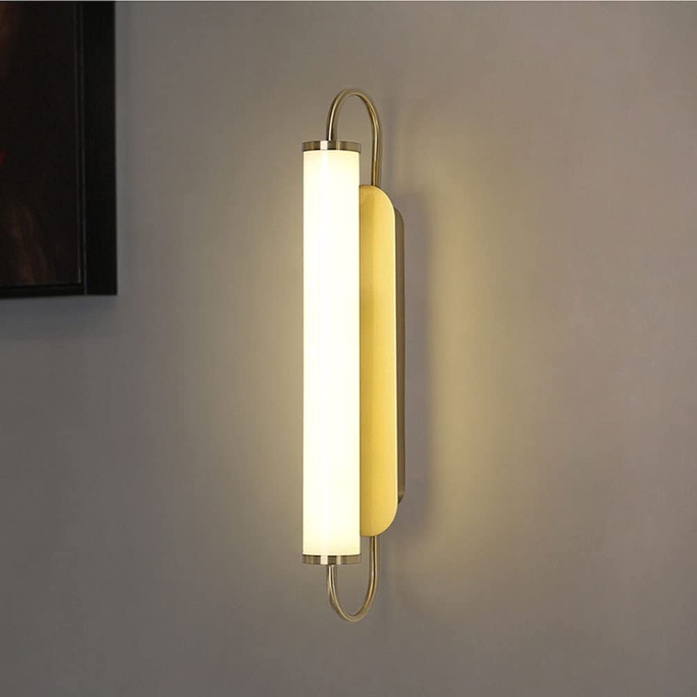 Modern Gold Metal LED Wall Sconce with Nordic Acrylic Shade - Indoor Wall Mount Lighting Fixture for Bedroom, Living Room, Hallway & Stairs - Energy Efficient Ambient Lighting for Home Decor