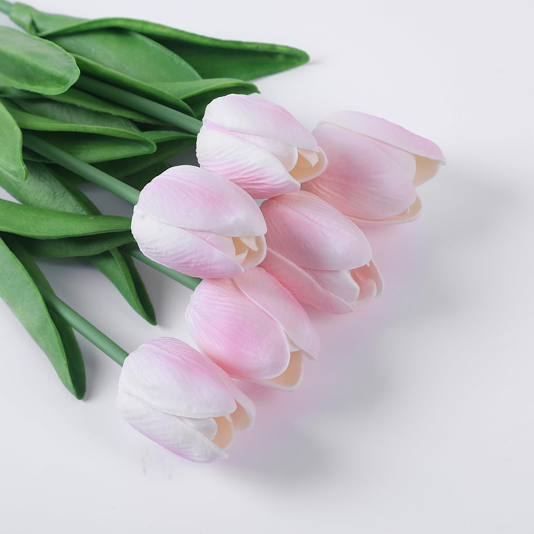 20 Pcs Pink PU Artificial Tulips - Real Touch Faux Flowers for Home Decor, Wedding Bouquets & Party Arrangements - Lifelike Fake Tulip Stems for Centerpieces, Tablescapes & Seasonal Decorations