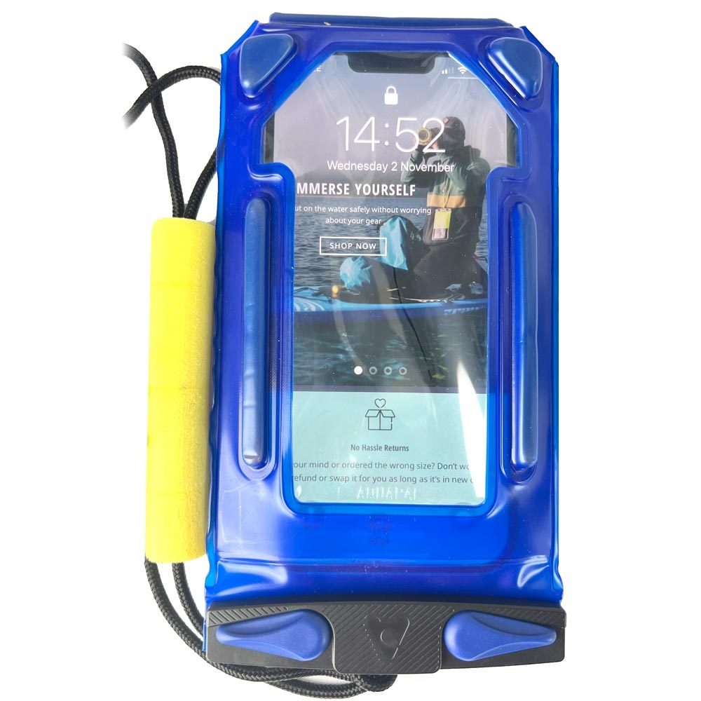 Aquapac Impact Floating Waterproof Phone Case - Blue - Perfect for Swimming, Boating & Outdoor Water Activities