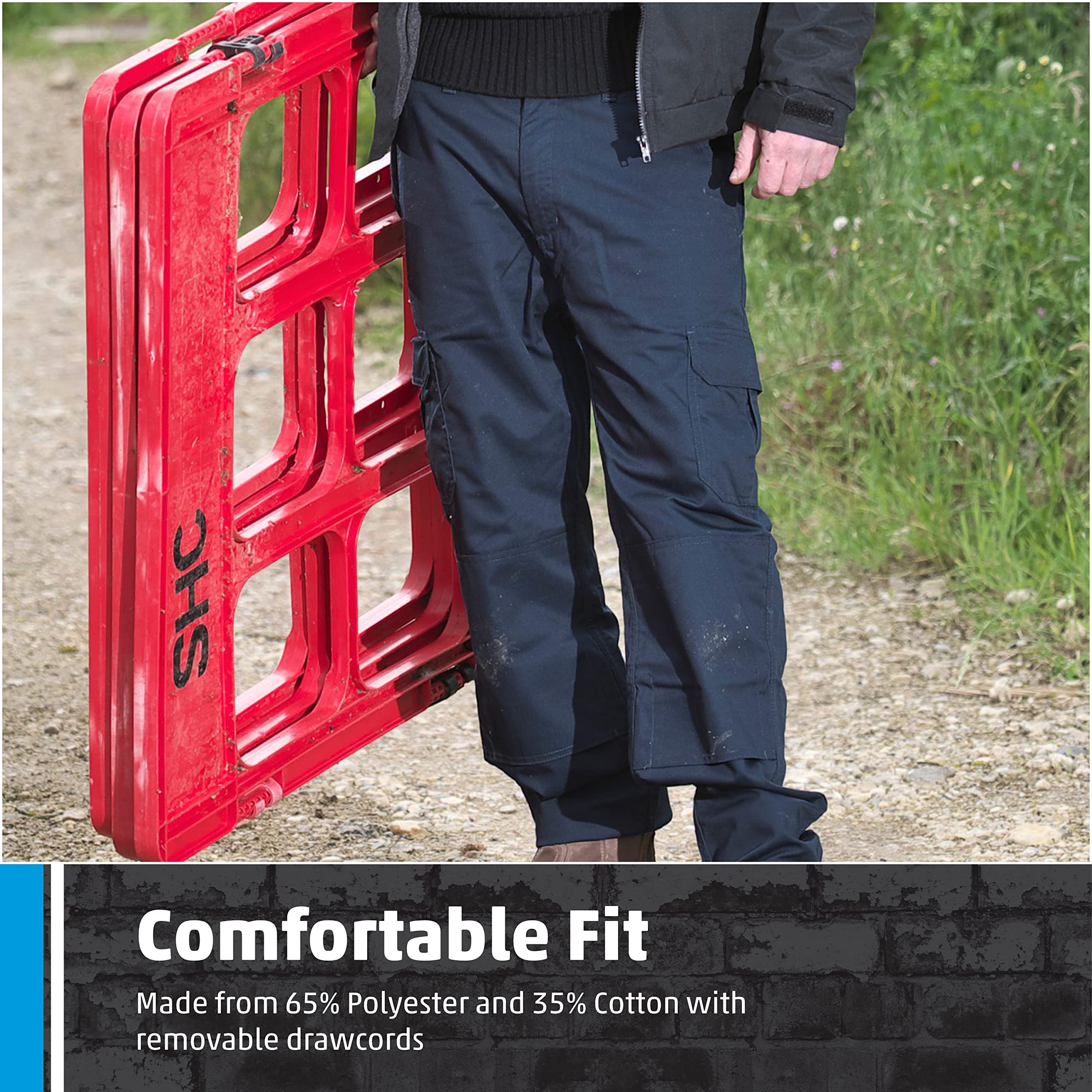 Men's Combat Cargo Work Trousers - Multi-Pocket & Drawcords - Outdoor & Tactical Use