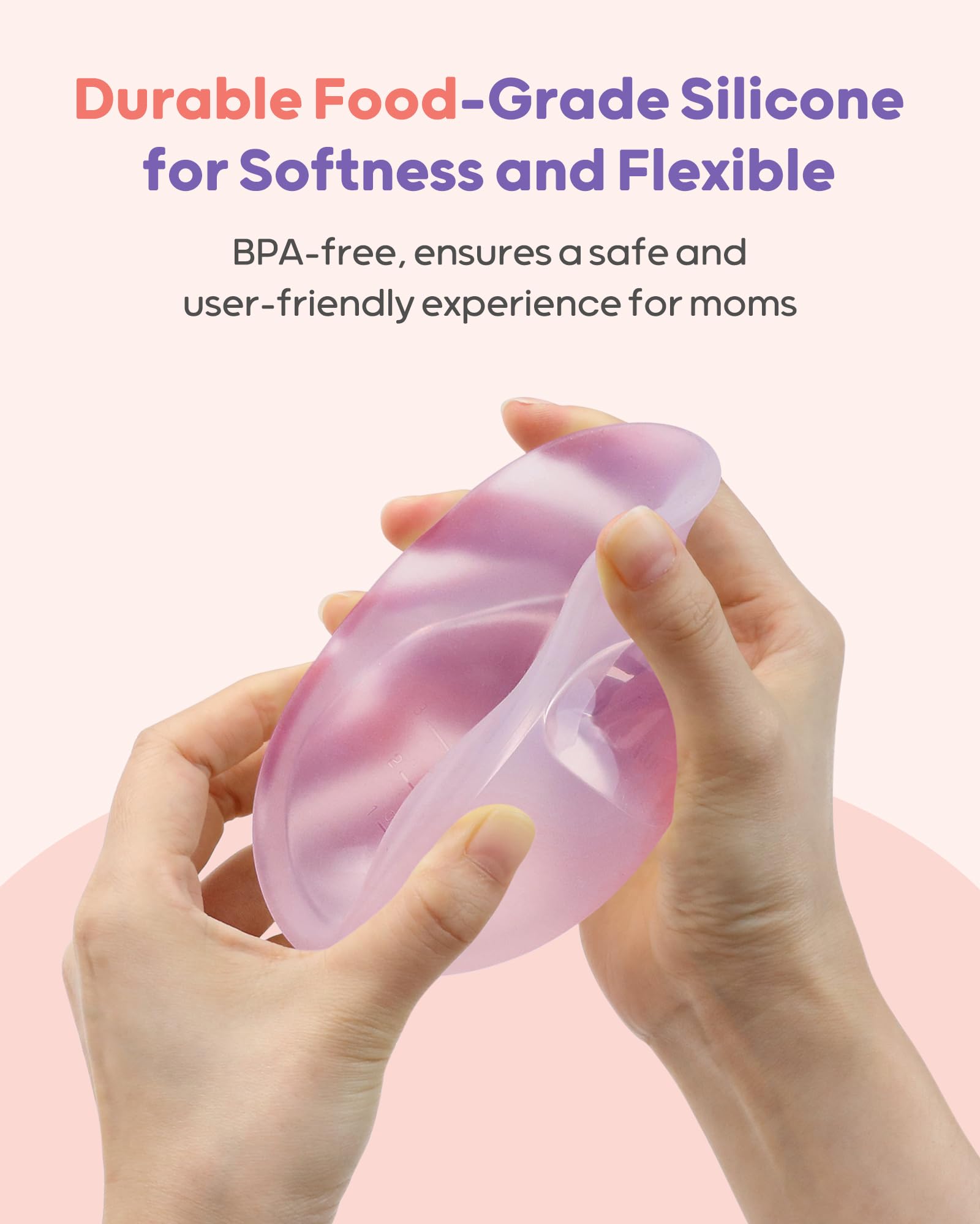 Nuliie 2 Pack Silicone Breast Milk Collectors - 3oz/90ml Leak-Proof Milk Catcher for Breastfeeding, BPA-Free Soft Nursing Shells, Wearable Manual Breast Pump for New Moms - Perfect for On-the-Go Use and Nighttime Feeding