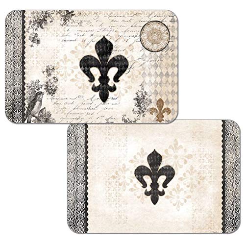 Elegant Fleur De Lis Placemats Set of 4 - French-Inspired Dining Table Decor for Formal Dinners & Holiday Entertaining