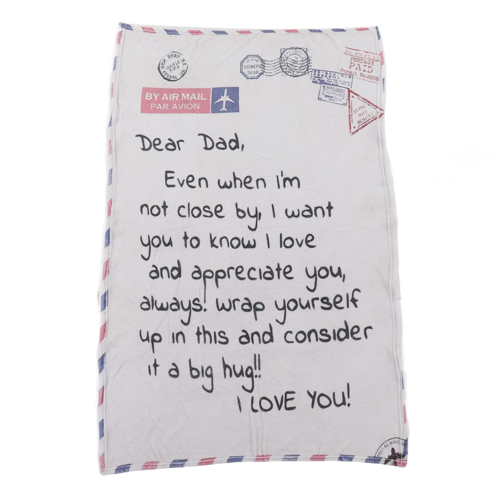 Omabeta Personalized Blanket for Dad - Soft Polyester Throw Blanket with Envelope Design - Custom Gift for Father's Day, Birthday - 59.1 x 39.4 Inches - Perfect for Couch, Bed & Travel