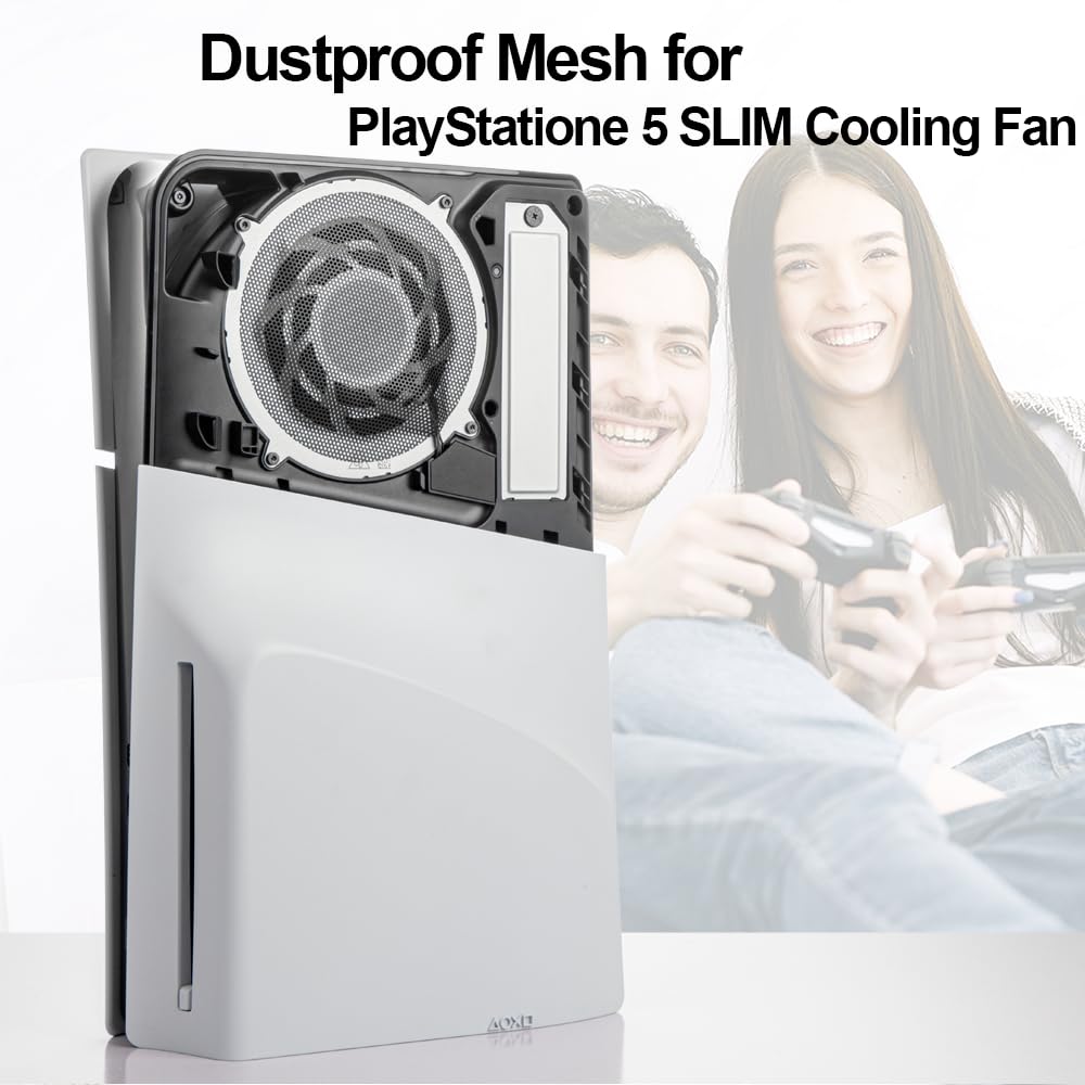 4 Pack Dust Filter for PS5 Slim Heatsink Fan - Dust Cover with Cooling Vents | Compatible with PS5 Slim Console | Prevent Dust & Improve Airflow | Perfect for Gaming Setup & Home Entertainment System