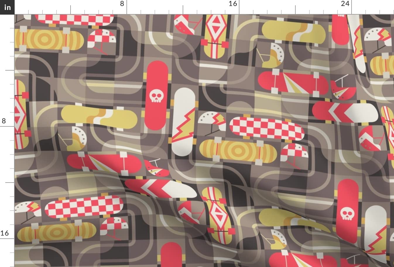 Skate Sports Boardsports Printed Minky Fabric Fat Quarter - Soft Plush Material for Sewing Baby Blankets, Quilt Backing & DIY Projects - Perfect for Nursery Decor, Gift Making & Crafting