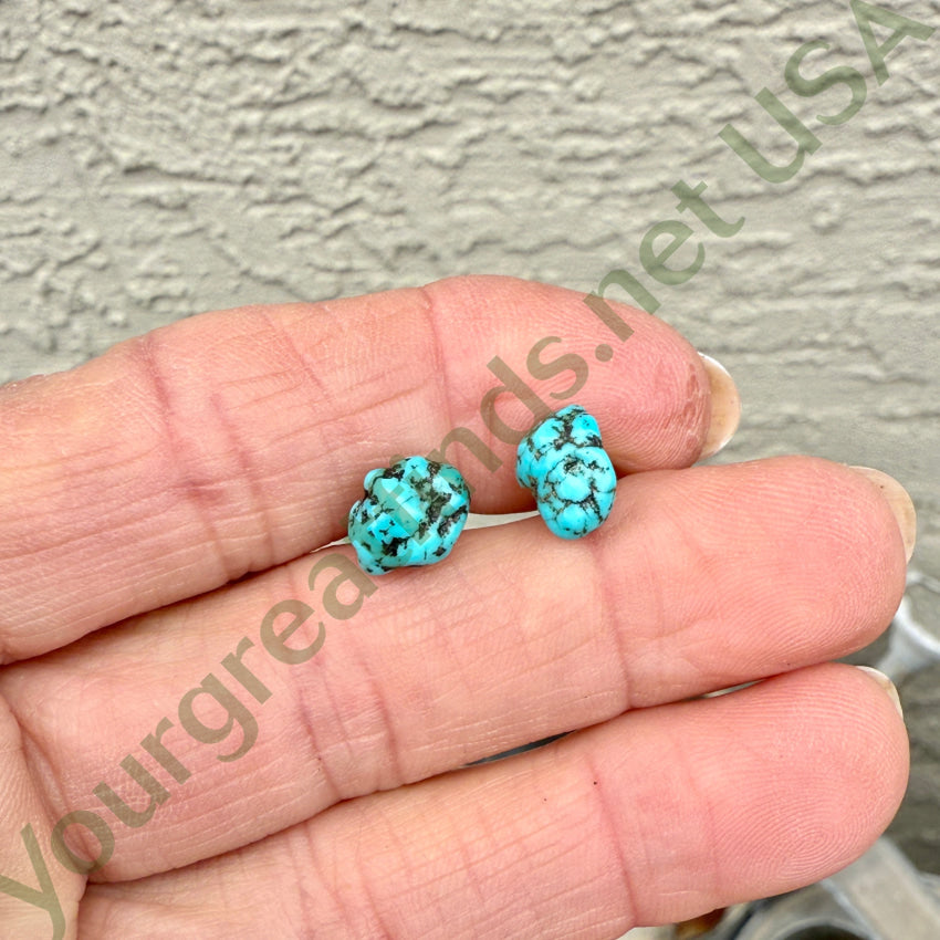Turquoise Nugget Pierced Post Stud Earrings for Women | Natural Stone Jewelry | Boho Chic Accessories for Everyday Wear & Special Occasions