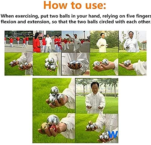 Chinese Baoding Balls - Stress Relief & Hand Exercise Meditation Balls for Adults | Traditional Chinese Health Massage Therapy | Improve Hand Strength, Reduce Anxiety & Promote Relaxation | Perfect for Office, Home Use & Meditation Practice
