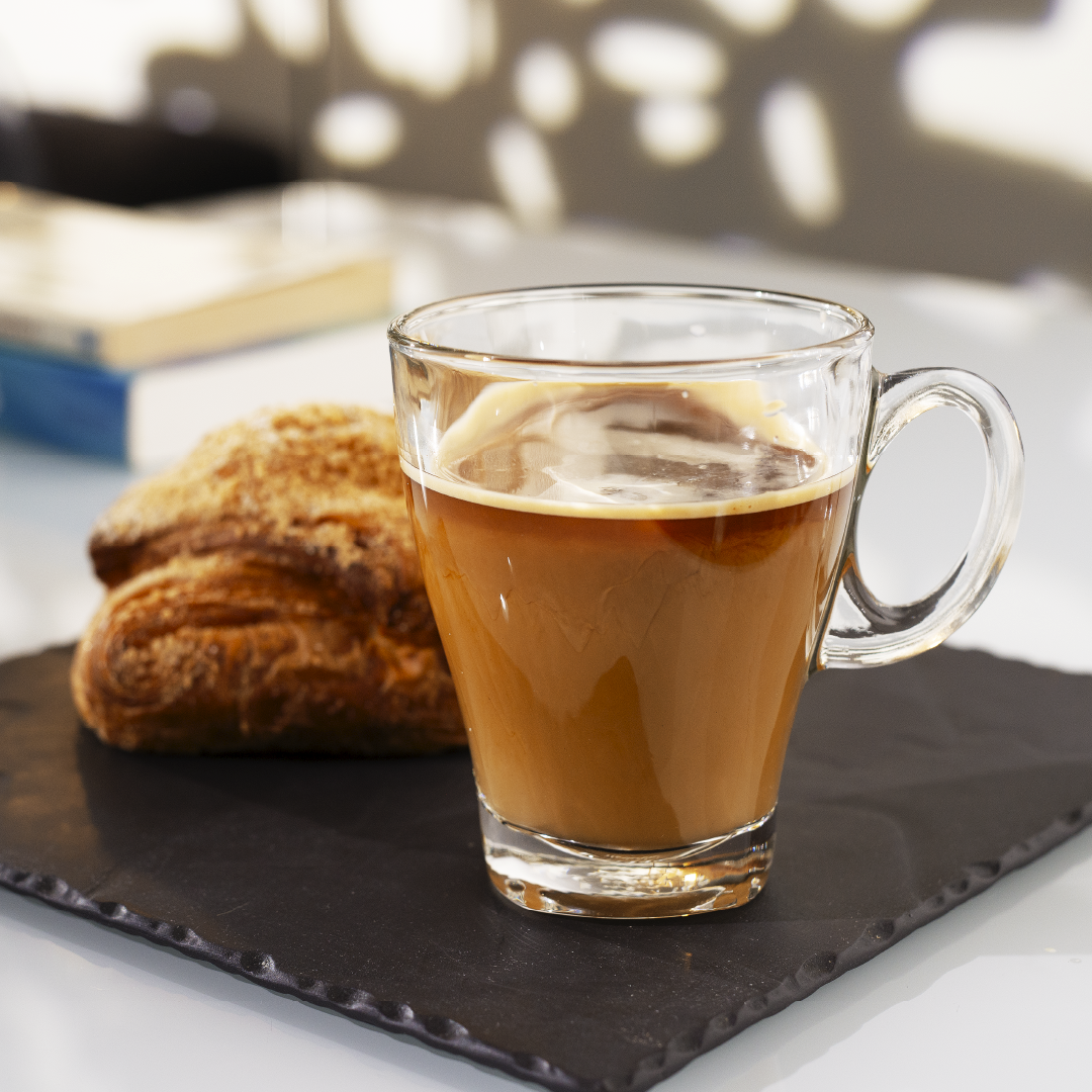 12oz Glass Americano Coffee Cups - Set of 6, Clear Coffee Mugs for Hot & Cold Drinks, Perfect for Home, Office, or Cafe Use