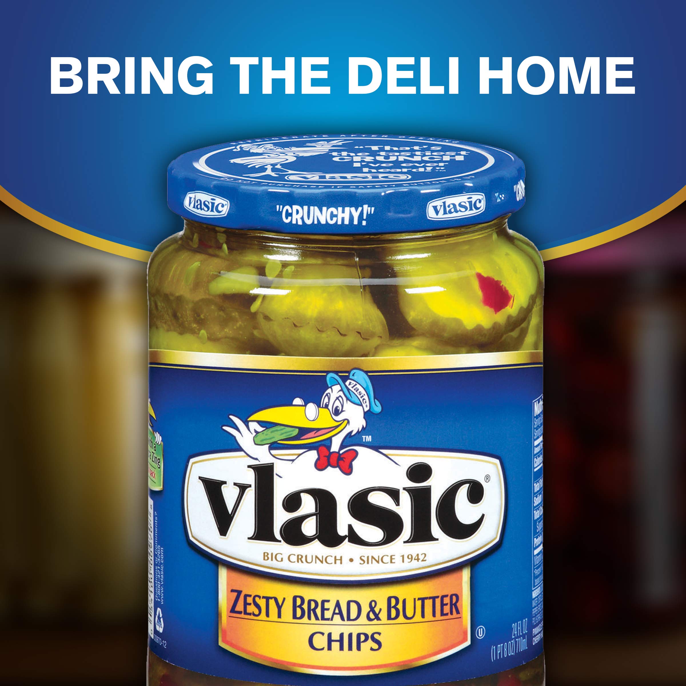 Vlasic Zesty Bread and Butter Pickle Chips - 12 Pack (24oz Jars) | Crunchy Sweet & Tangy Pickles for Burgers, Sandwiches & Snacking