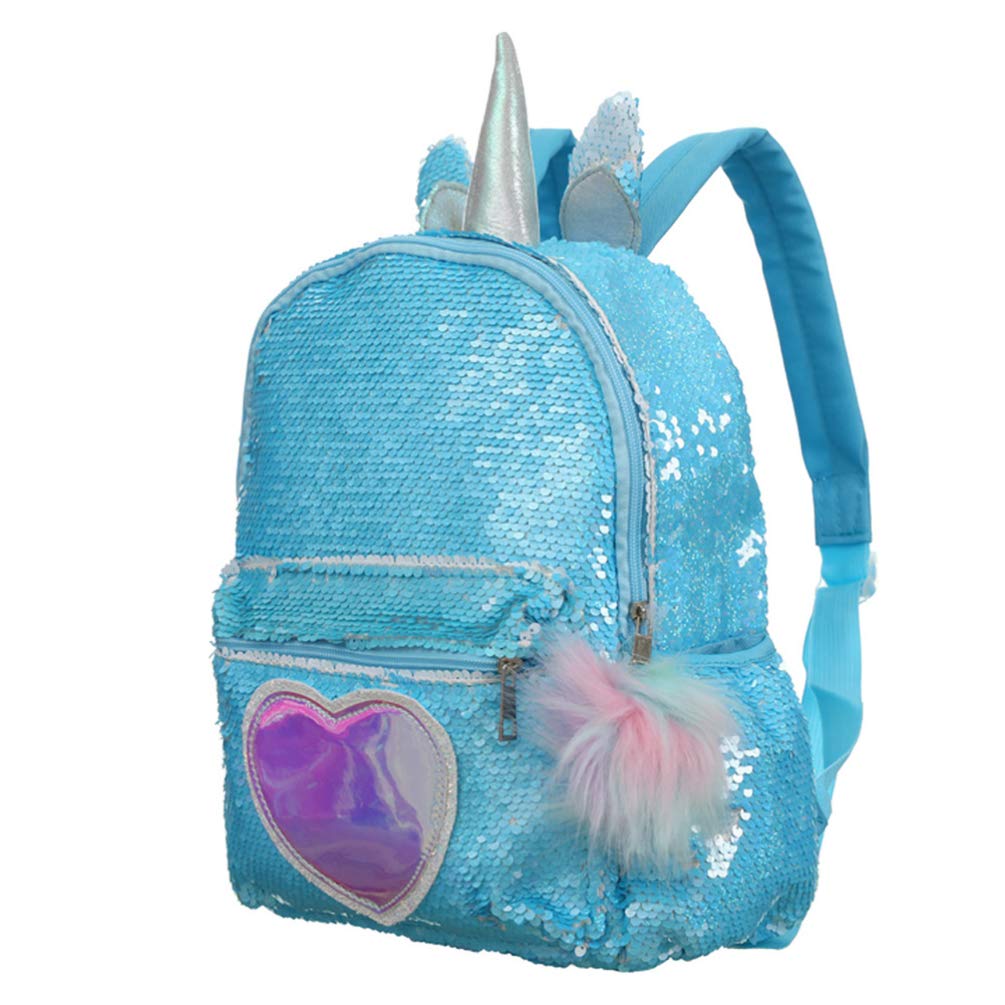 SOIMISS Kids Backpack with Dazzling Sequin Hairball Design - School Bookbag for Boys & Girls, Lightweight Daypack for Travel, Class, and Outdoor Activities