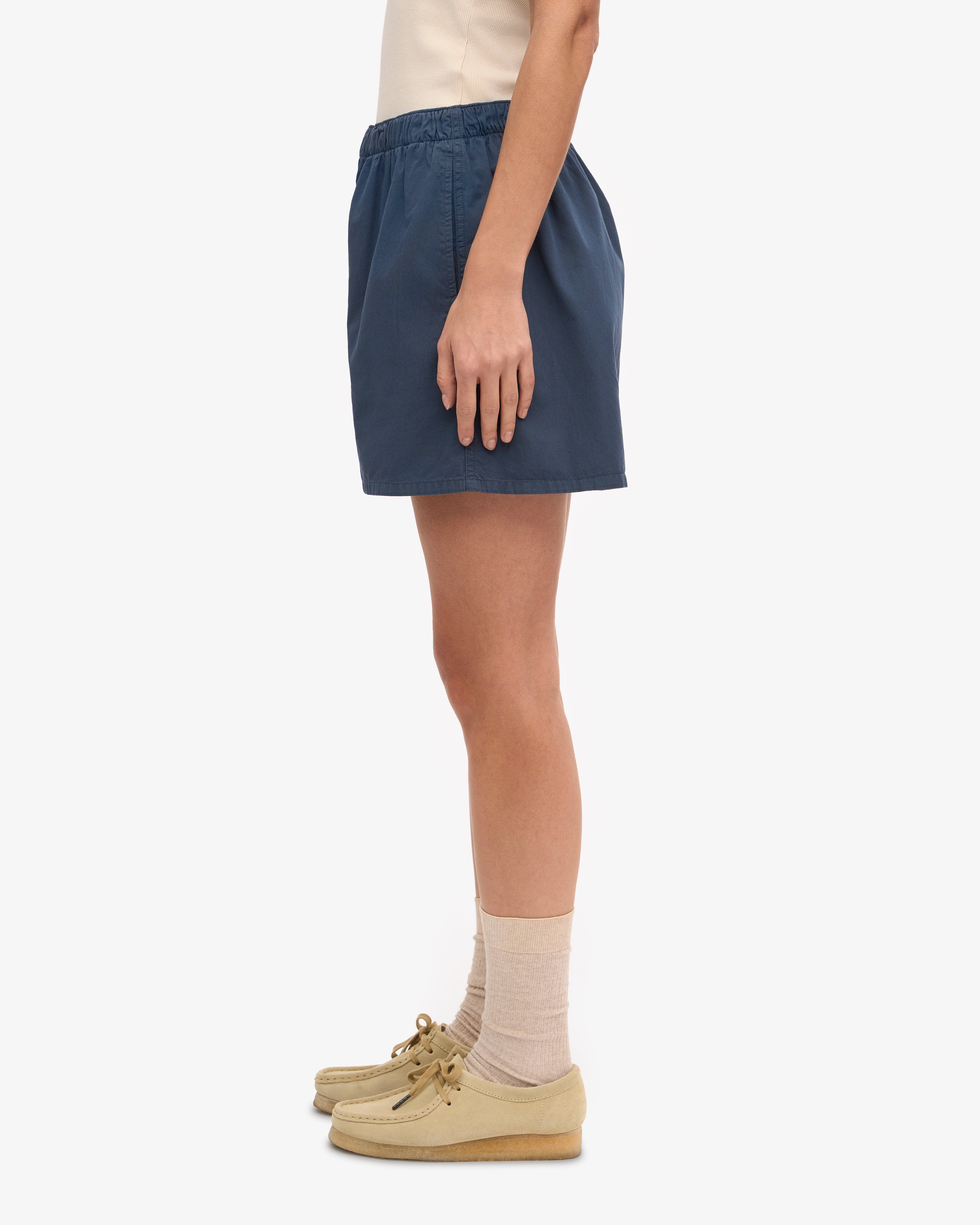 Organic Cotton Women's Twill Shorts - Petrol Blue | Comfortable Casual Wear for Summer, Travel & Outdoor Activities