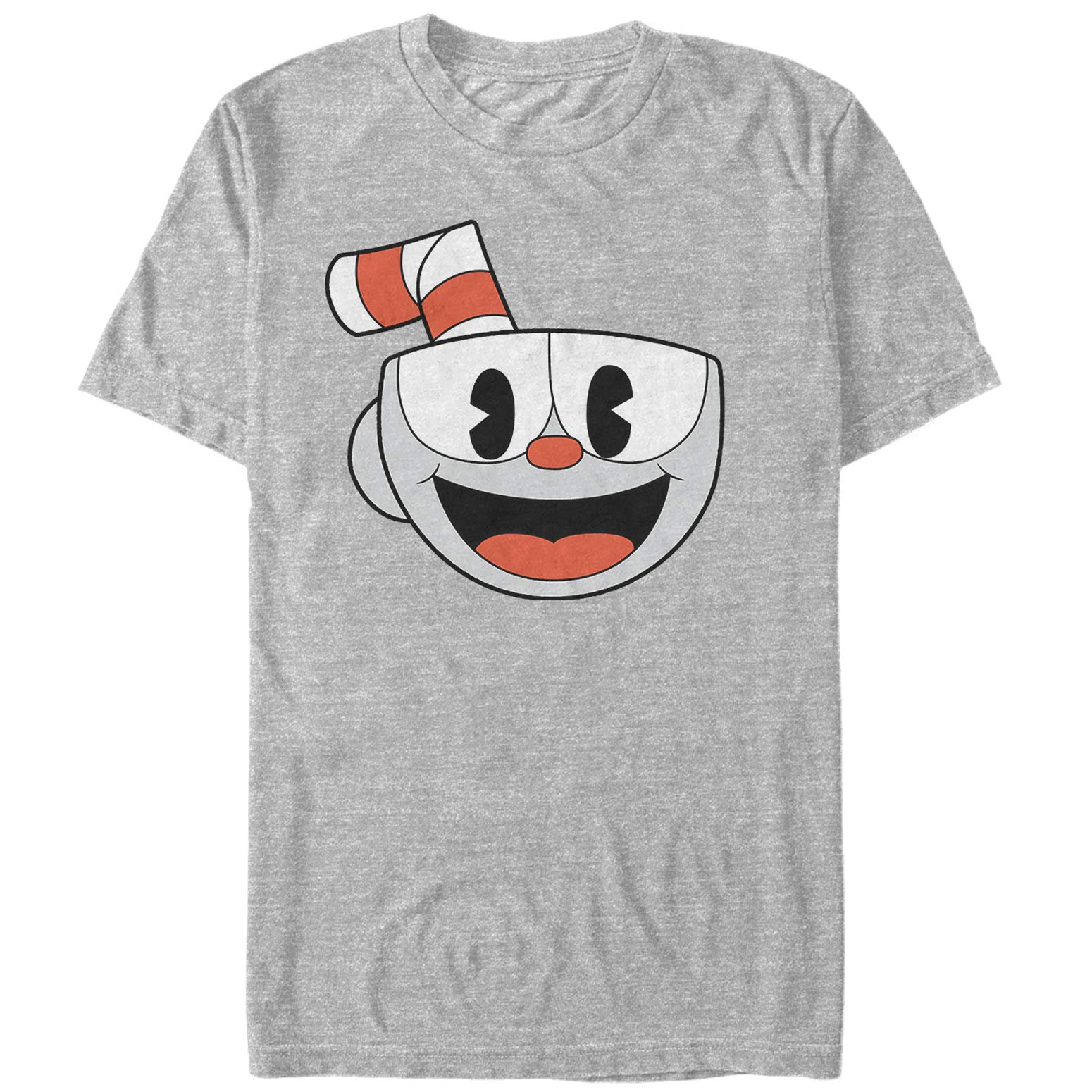 **Men's Cuphead Smile Portrait Graphic T-Shirt - Casual Gaming Tee for Fans & Collectors - Perfect for Cosplay, Conventions & Everyday Wear**