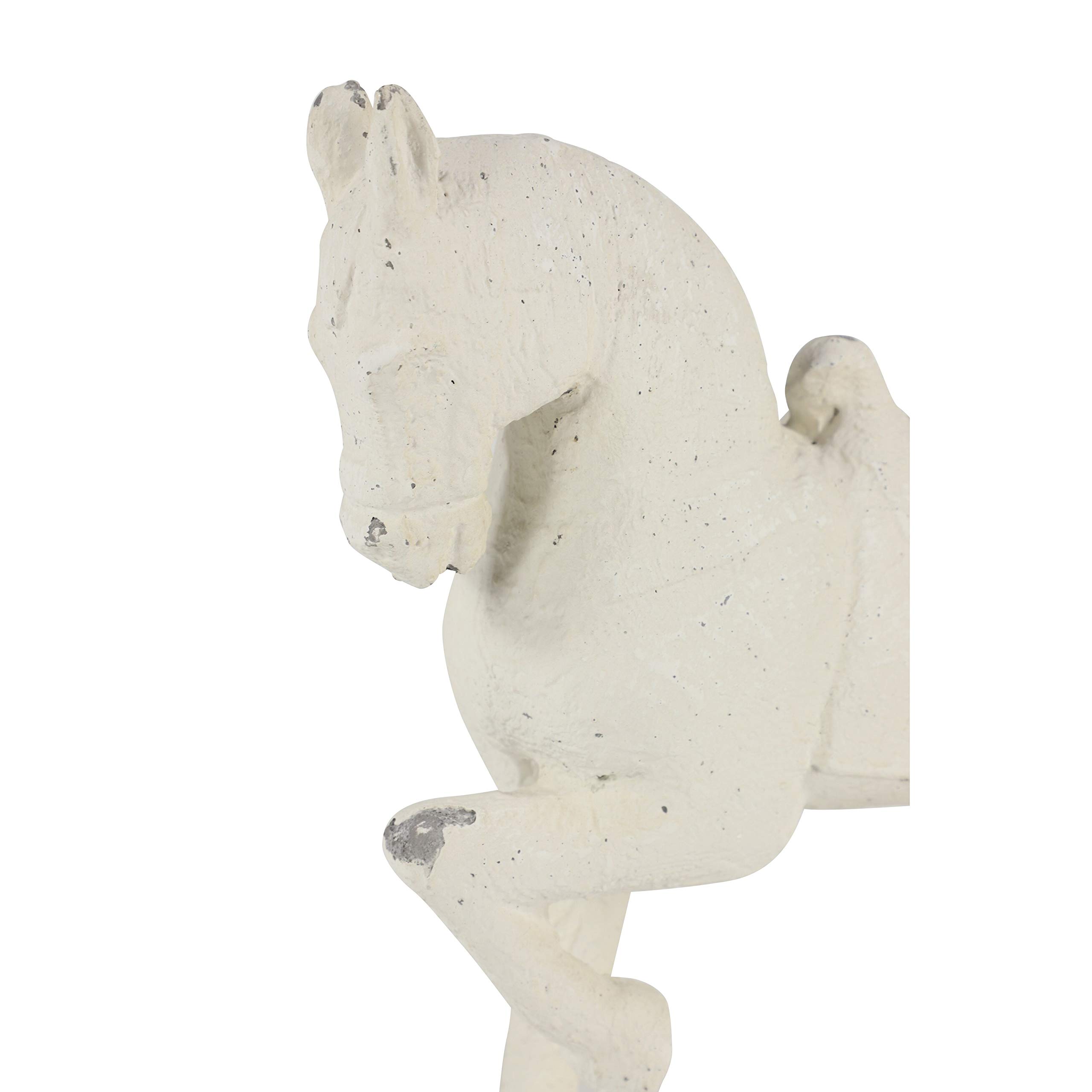 Distressed White Horse Sculpture - 13