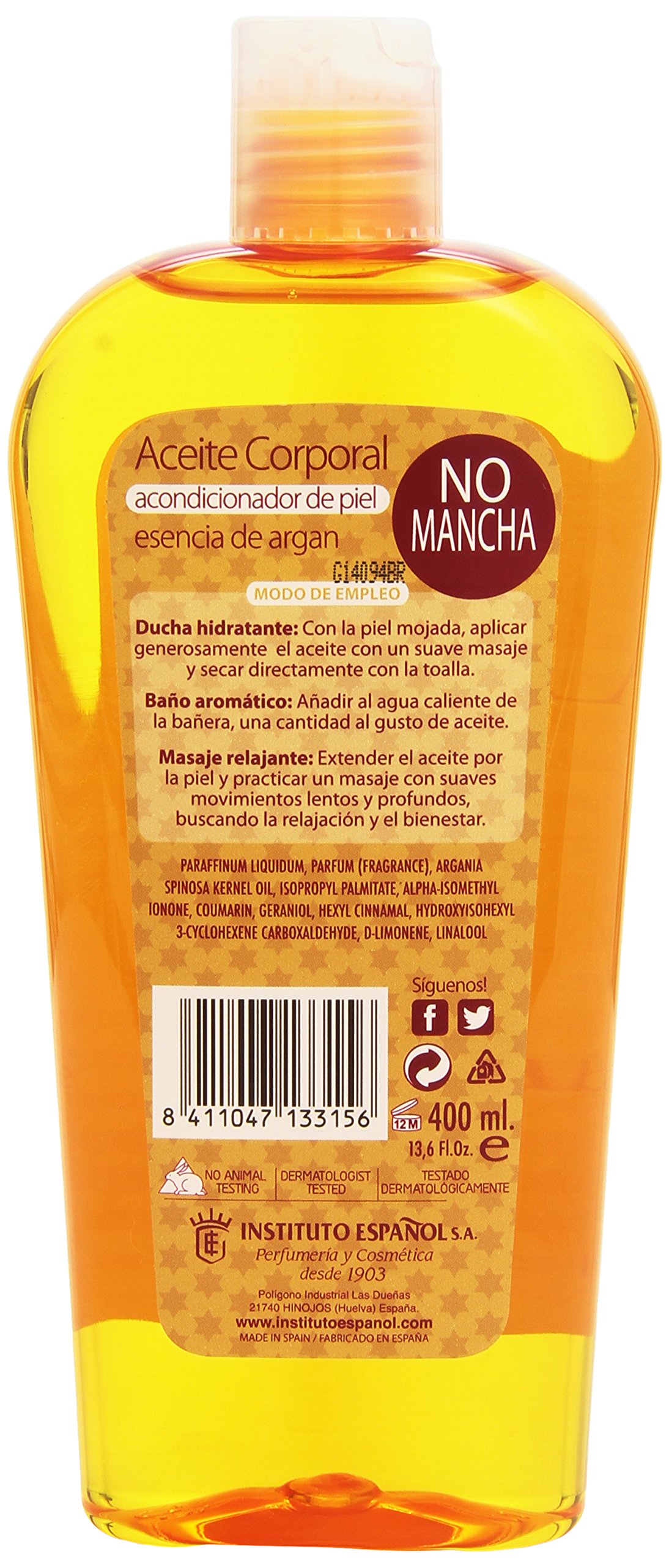 Spanish Institute Body Oils - 100% Natural Moisturizing & Nourishing Skin Care for Dry Skin - Perfect for Massage, Aromatherapy & Daily Hydration