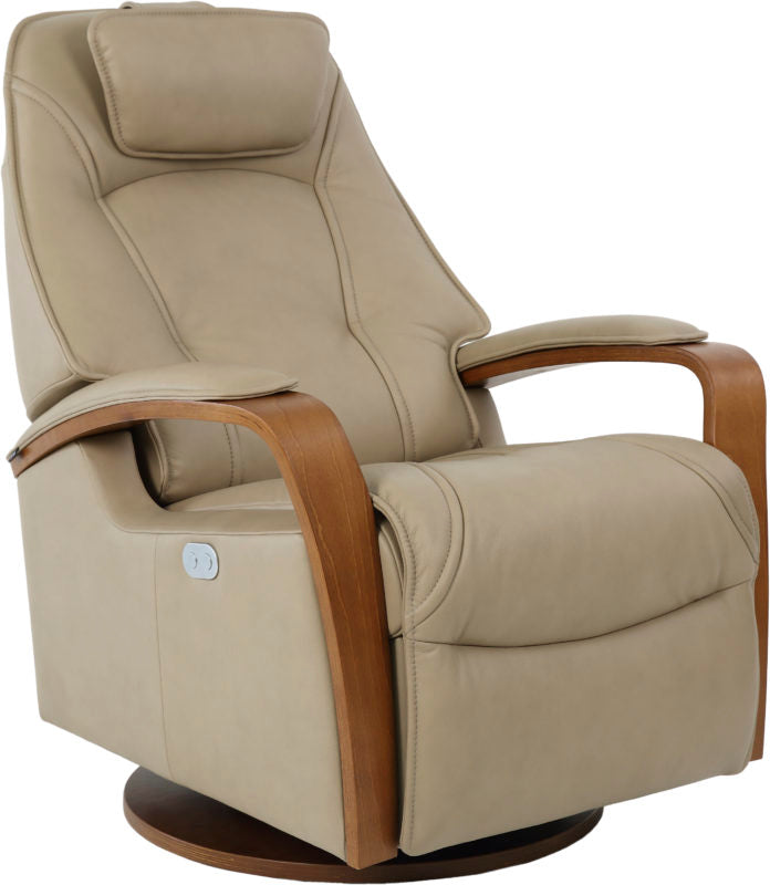 Premium Fjords Helsinki Power Recliner Chair - Electric Lift Recliner with Massage & Heat for Living Room, Home Theater, and Senior Comfort (Brown Leather)