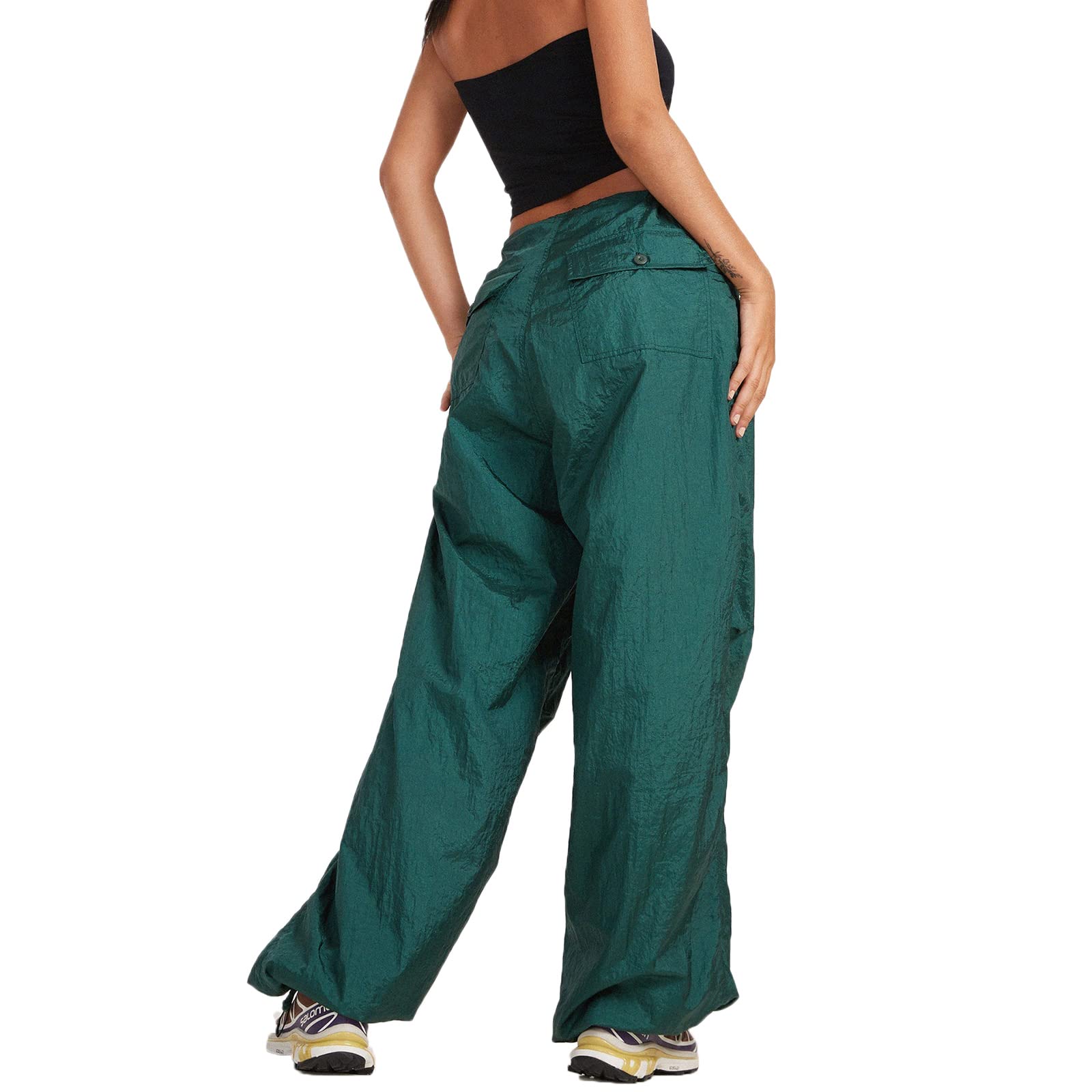 Multitrust Women's Baggy Cargo Pants with Pockets - Casual Goth Hip Hop Jogger Pants, Loose Fit Workout Trousers for Streetwear, Yoga, and Everyday Fashion