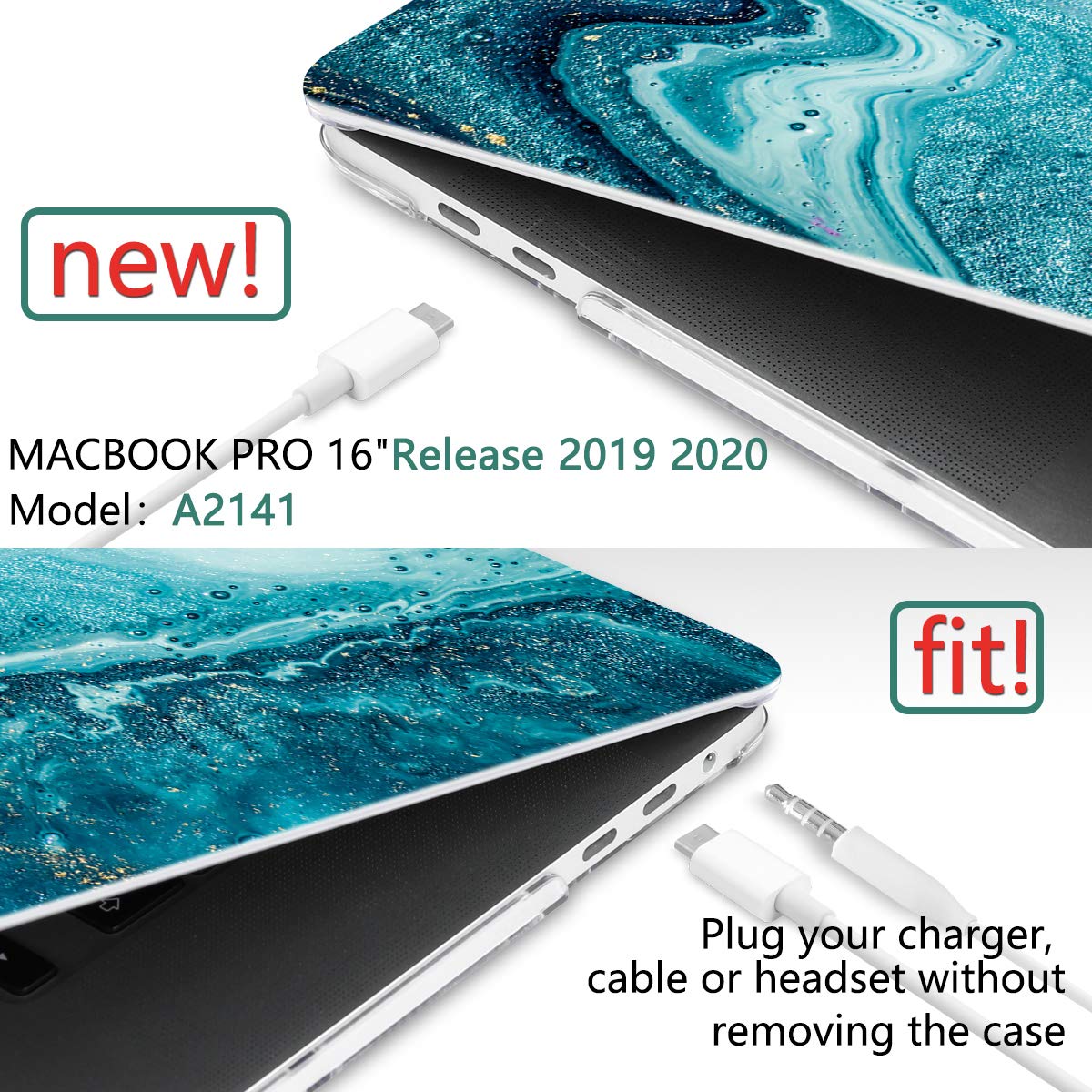 DONGKE Hard Plastic Case for MacBook Pro 16 inch (2019-2020 Model A2141) - Slim Protective Shell Cover Compatible with MacBook Pro 16