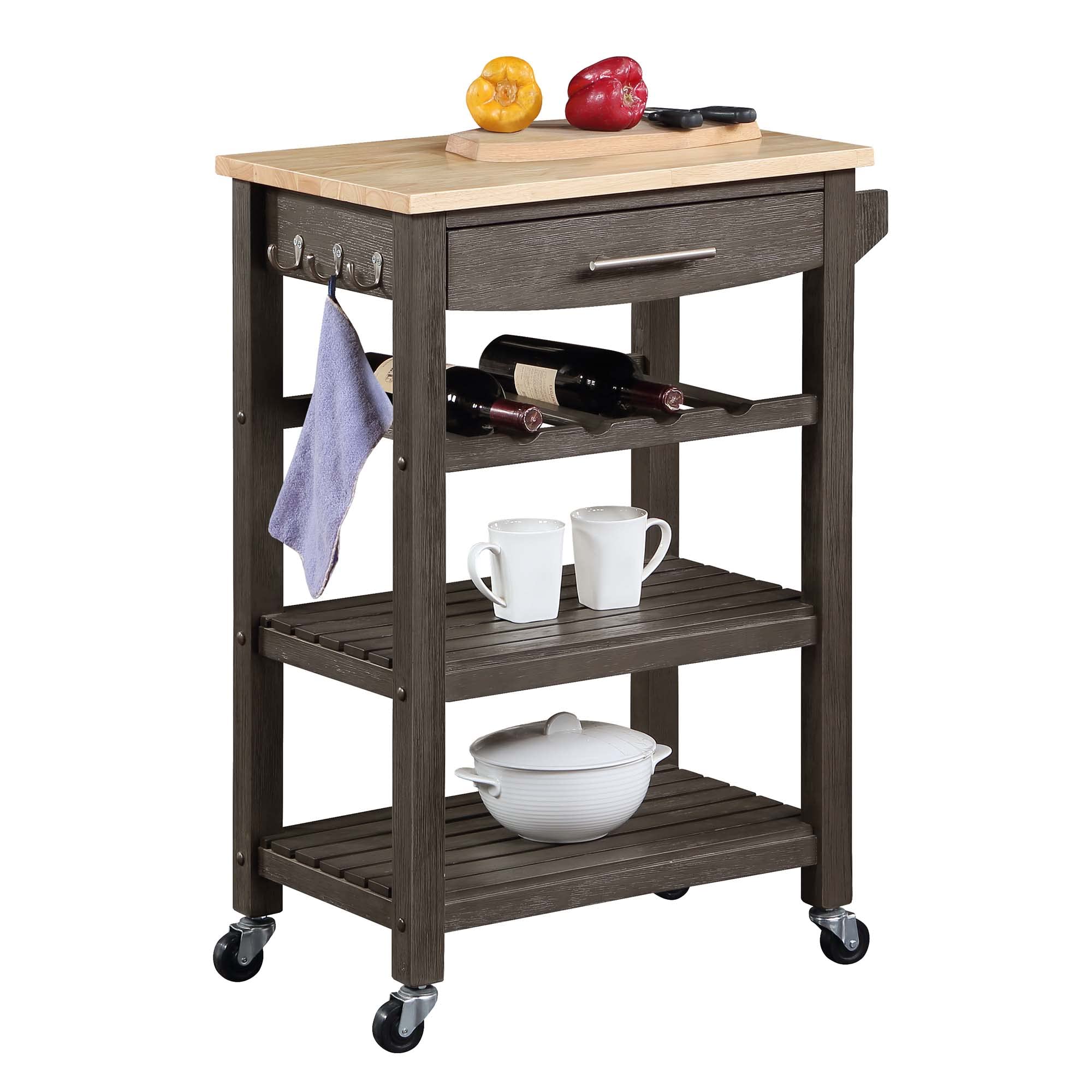Ellaine 4-Tier Kitchen Cart with Drawer & Wine Rack - 24.75