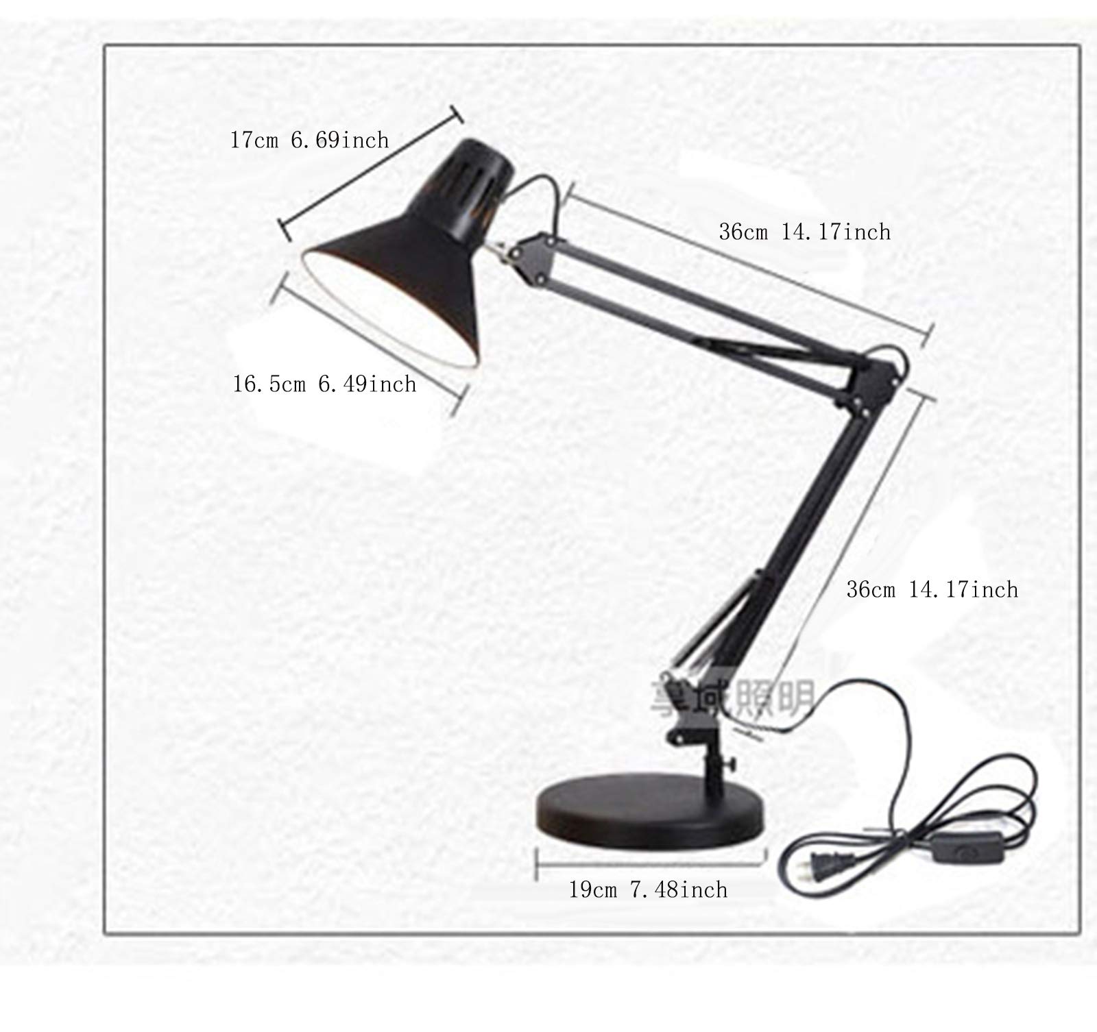LED Eye Protection Desk Lamp - Adjustable Swing Arm Architect Lamp for Reading, Work, Study & Office - Red | Dimmable Task Lighting for Home, Office & Studio